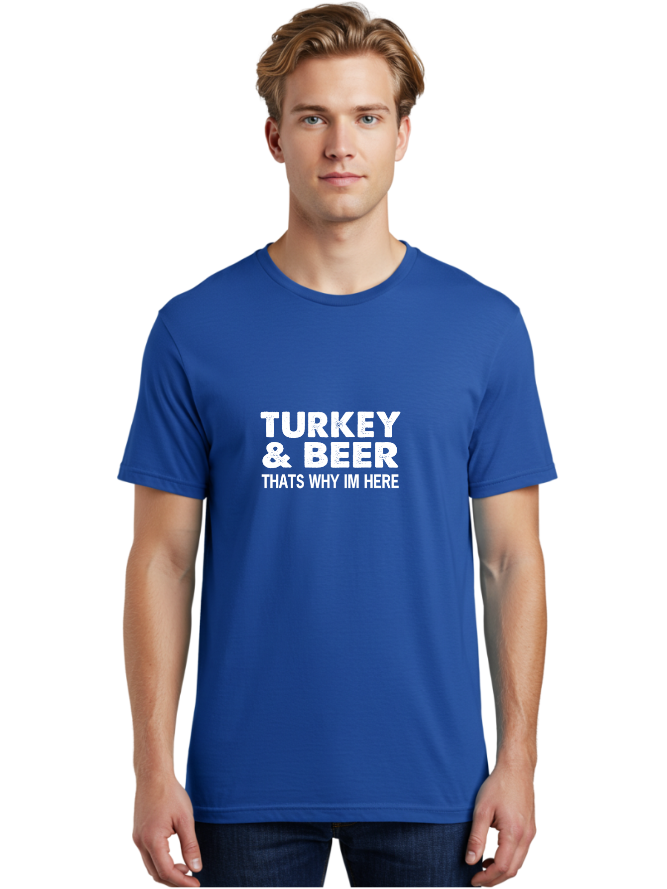 Turkey & Beer Men'S Graphic Tee, 100% Cotton, Comfortable Casual Summer Wear, Machine Washable, Thanksgiving Humor, Funny Quote, Funny Thanksgiving, Festive Vibe, Holiday Cheer, Funny Sayings, Humor, Funny Quotes, Funny Memes Aae760
