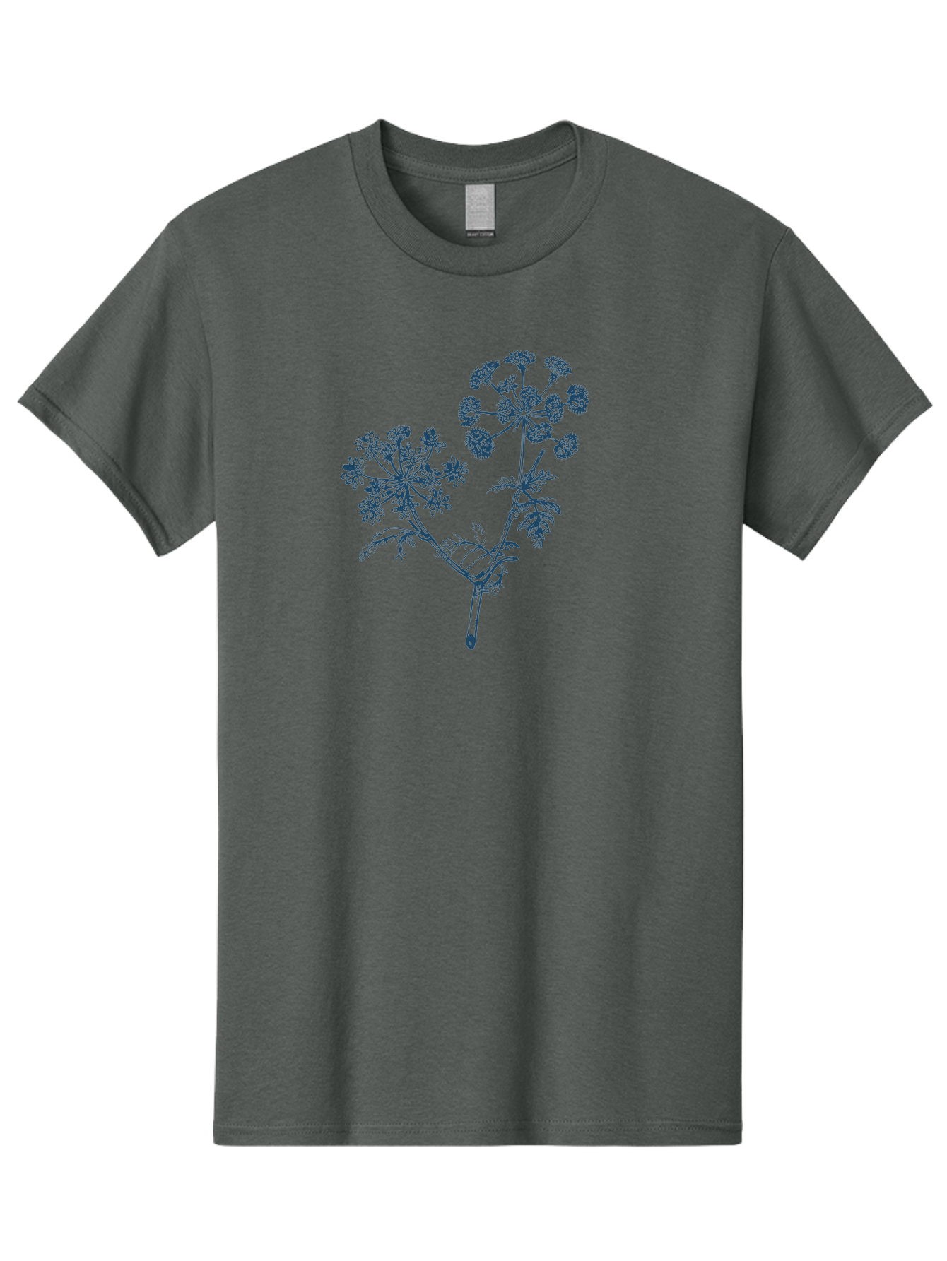 Twinstar Bloom Men'S Graphic Tee, 100% Cotton, Comfortable Casual Summer Wear, Machine Washable, Dill Plant, Herb Illustration, Botanical Art, Blue Flowers, Flowering Stem, Delicate Patterns, Culinary Herb, Fragrant Plant Aae765