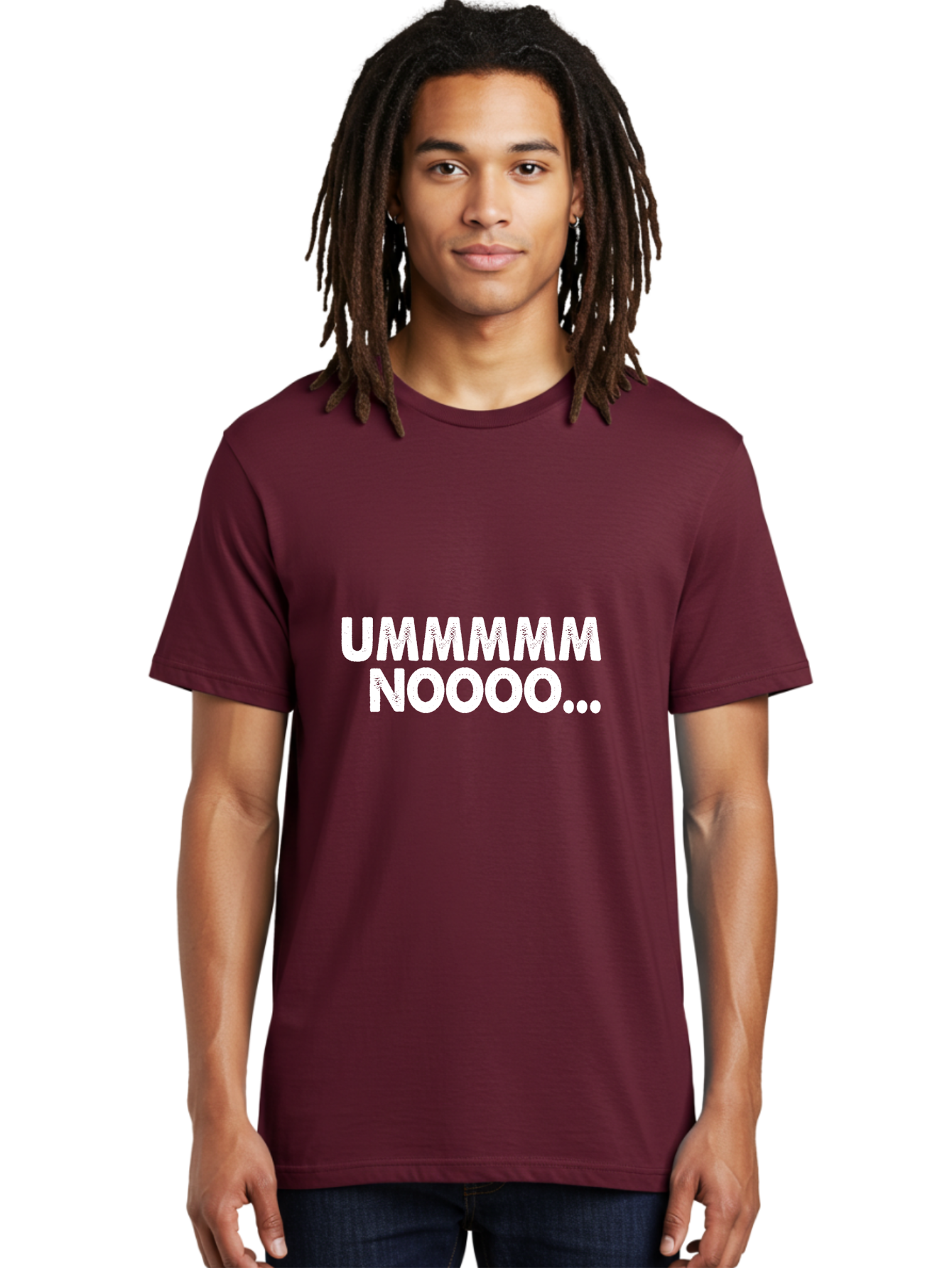Ummmmm Noooo-01 Men'S Graphic Tee, 100% Cotton, Comfortable Casual Summer Wear, Machine Washable, Ummmmm Noooo, Funny Text, White Text On Green, Humorous Expression, Meme Text, Playful Phrase, Witty Saying, Comedic Graphic Aae766