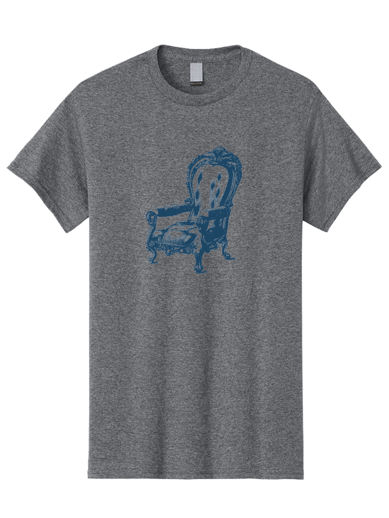 Victorian Lounge Chair Men'S Graphic Tee, 100% Cotton, Comfortable Casual Summer Wear, Machine Washable, Ornate Chair, Luxurious Furniture, Vintage Decor, Antique Armchair, Carved Wooden Details, Elegant Design, Classic Style, Aae774