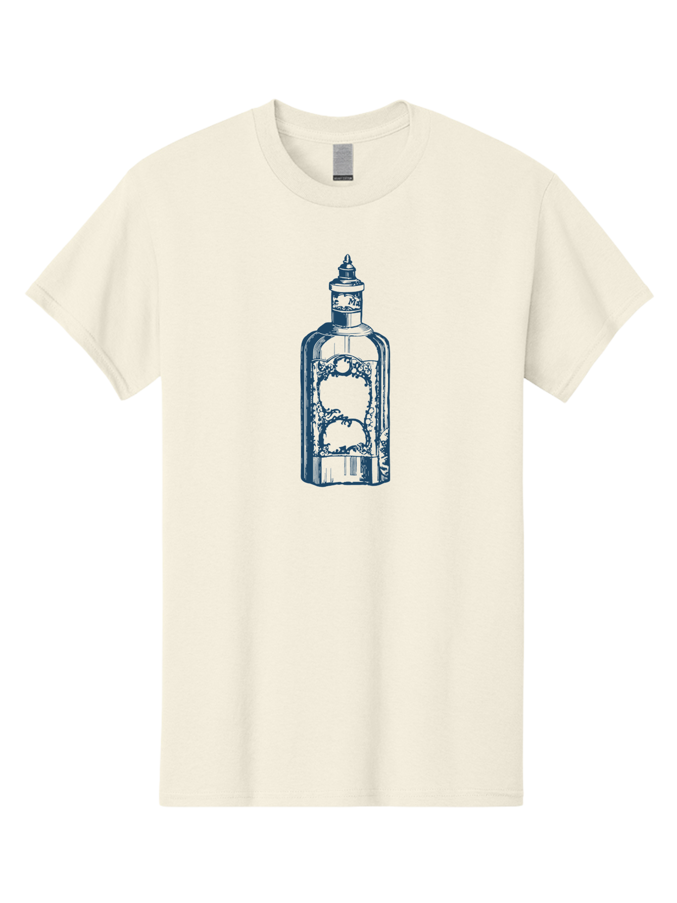 Victorian Perfume Bottle Men'S Graphic Tee, 100% Cotton, Comfortable Casual Summer Wear, Machine Washable, Gin Bottle Illustration, Liquor Bottle Art, Vintage Gin Bottle, Decorative Bottle, Alcohol Container, Spirits Packaging, Aae776
