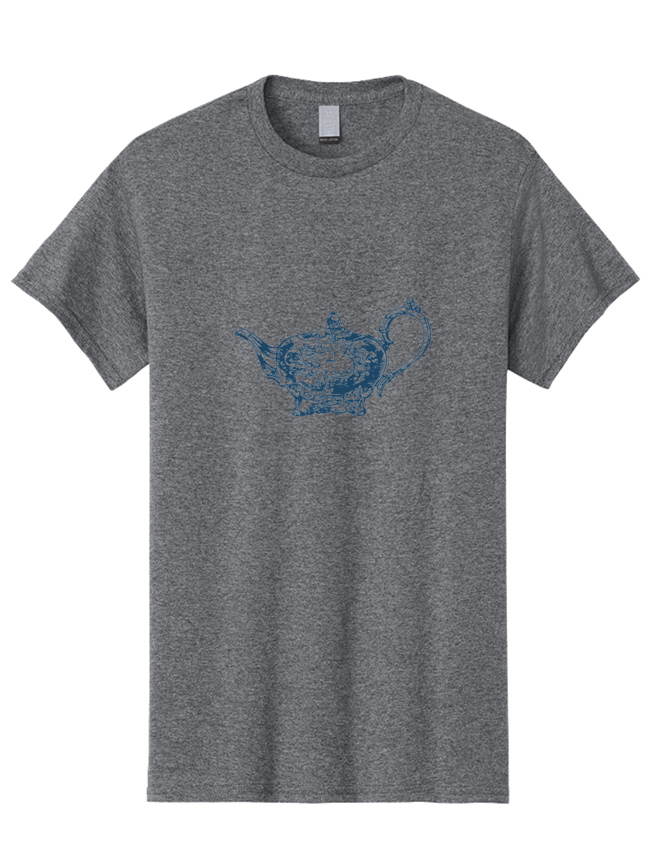Victorian Tea Ritual Men'S Graphic Tee, 100% Cotton, Comfortable Casual Summer Wear, Machine Washable, Ornate Teapot, Aladdin'S Lamp, Magic Lamp, Teapot Design, Intricate Patterns, Genie'S Lamp, Fantasy Elements, Decorative Art, Vintage Style Aae779