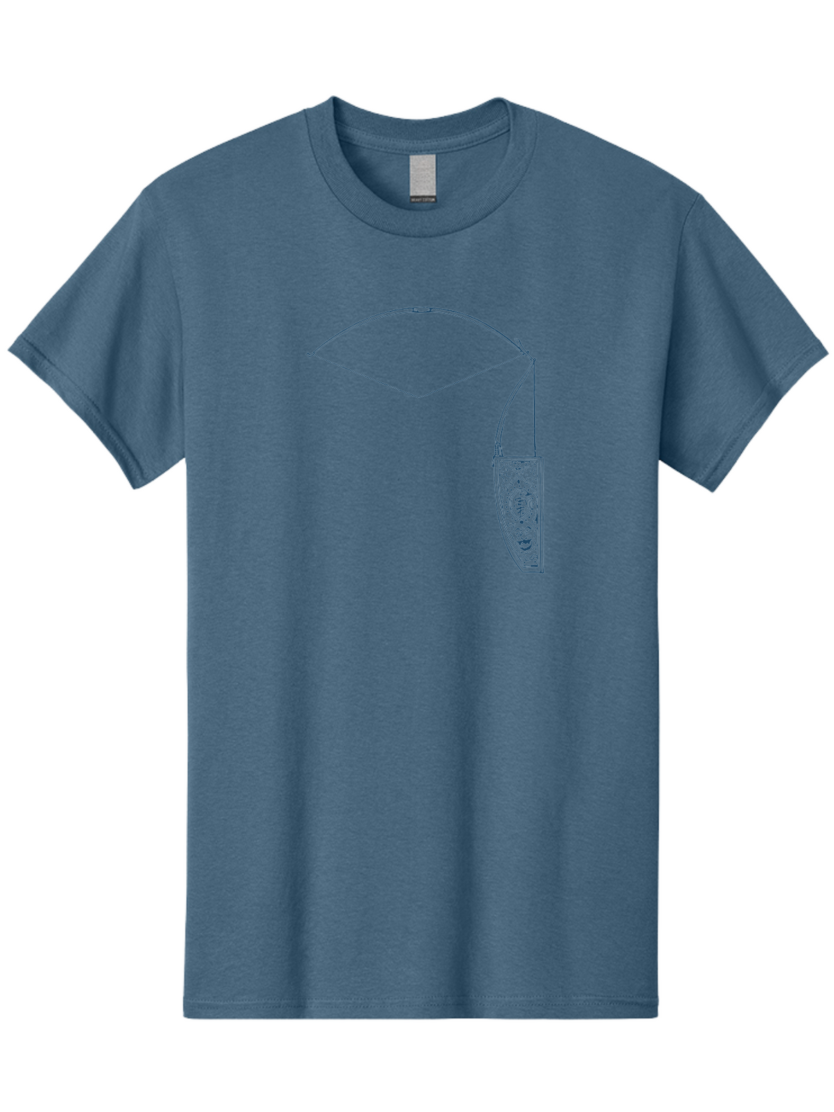 Vintage Archery Equipment Men'S Graphic Tee, 100% Cotton, Comfortable Casual Summer Wear, Machine Washable, Recurve Bow, Ornate Quiver, Archery Equipment, Hunting Gear, Decorative Design, Intricate Patterns, Bow And Arrow, Outdoor Adventure, Aae782