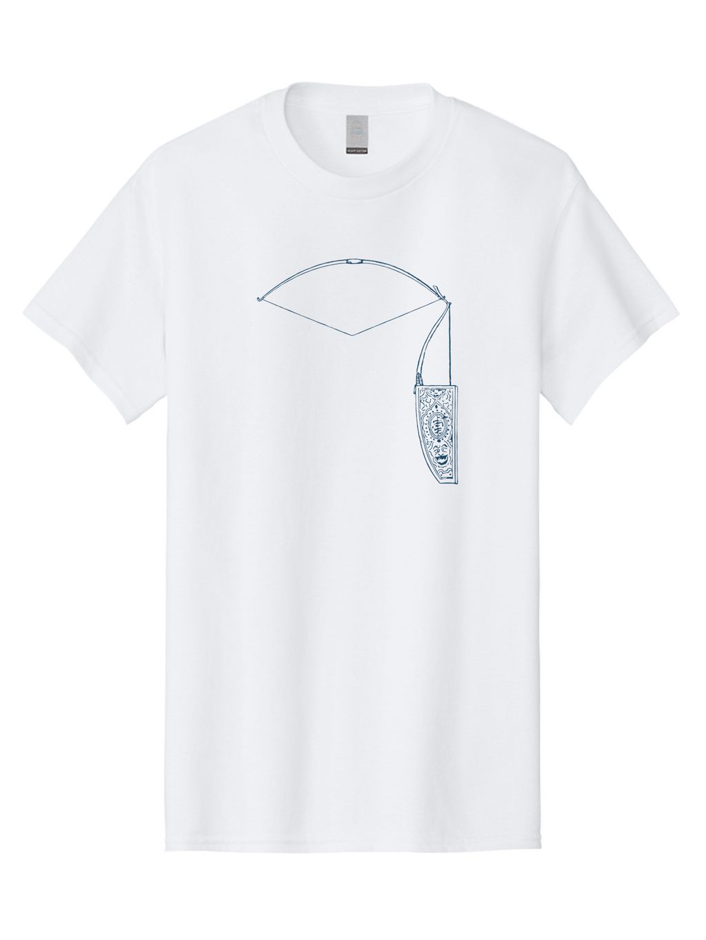 Vintage Archery Equipment Men'S Graphic Tee, 100% Cotton, Comfortable Casual Summer Wear, Machine Washable, Recurve Bow, Ornate Quiver, Archery Equipment, Hunting Gear, Decorative Design, Intricate Patterns, Bow And Arrow, Outdoor Adventure, Aae782