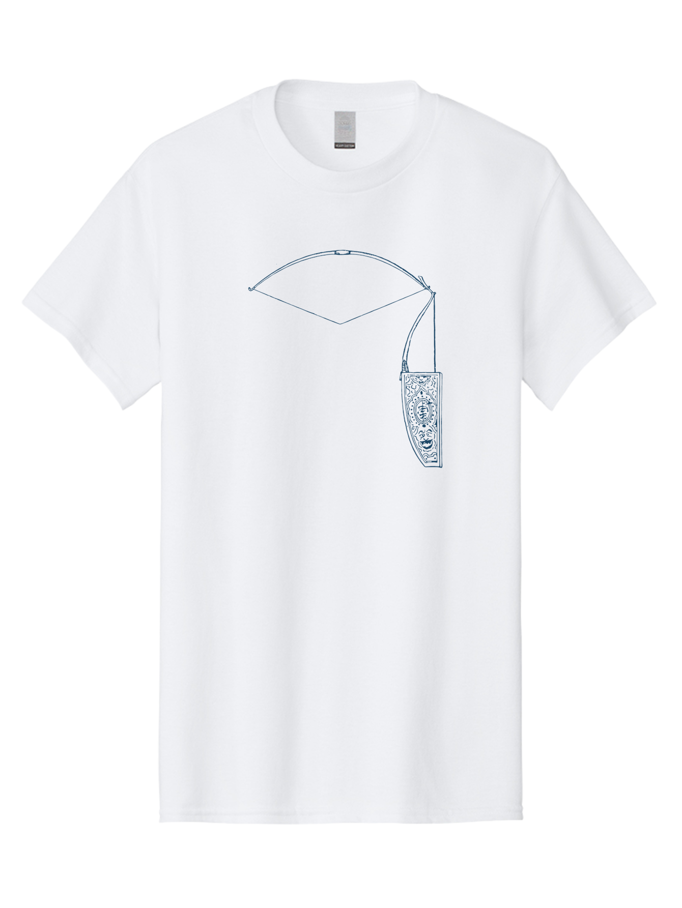 Vintage Archery Equipment Men'S Graphic Tee, 100% Cotton, Comfortable Casual Summer Wear, Machine Washable, Recurve Bow, Ornate Quiver, Archery Equipment, Hunting Gear, Decorative Design, Intricate Patterns, Bow And Arrow, Outdoor Adventure, Aae782