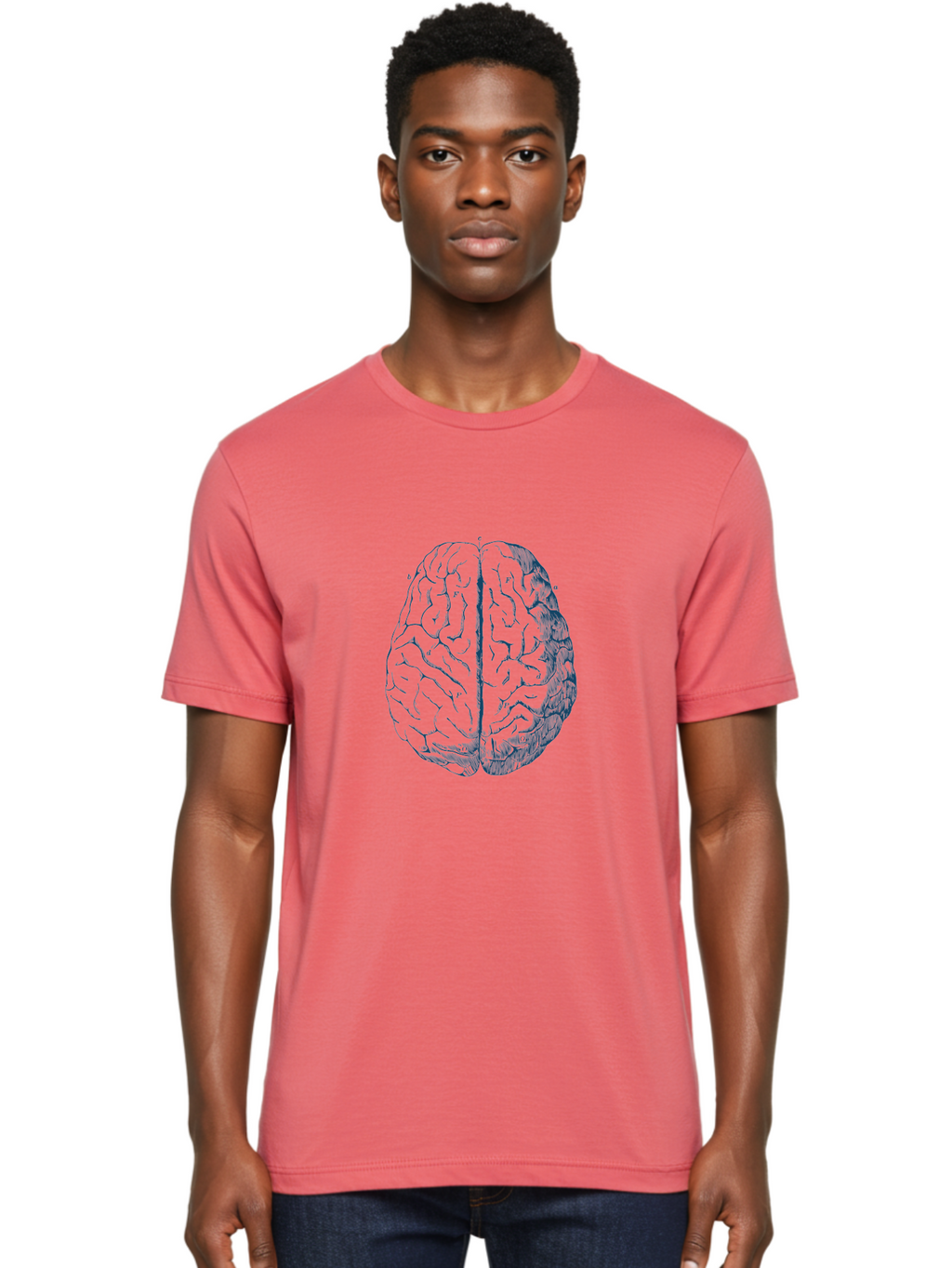 Vintage Brain Diagram Men'S Graphic Tee, 100% Cotton, Comfortable Casual Summer Wear, Machine Washable, Human Brain Illustration, Brain Anatomy, Cerebral Cortex, Neuroscience, Cognitive Function, Brain Structure, Left And Right Hemispheres, Aae786