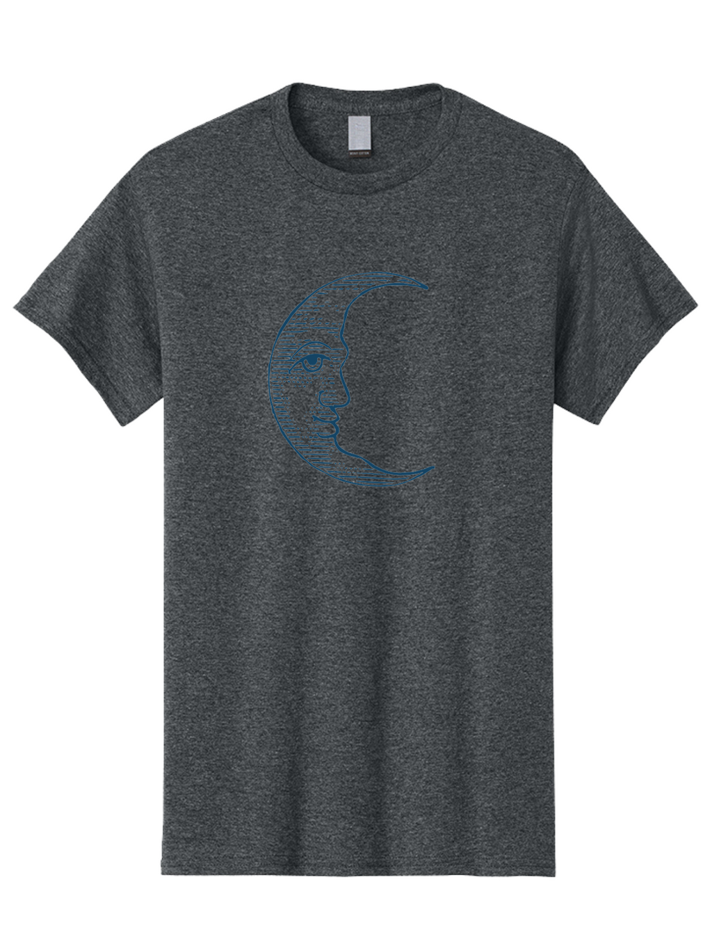 Vintage Crescent Moon Face Men'S Graphic Tee, 100% Cotton, Comfortable Casual Summer Wear, Machine Washable, Crescent Moon With Face, Lunar Symbol, Astrology, Moon Phase, Mysticism, Night Sky, Celestial Body, Moon Illustration, Mystical Art Aae791