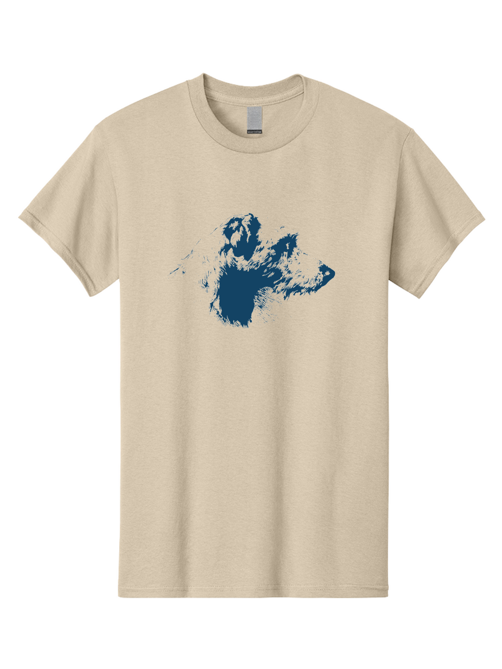 Vintage Dog Portrait Men'S Graphic Tee, 100% Cotton, Comfortable Casual Summer Wear, Machine Washable, Gorilla Graphic, Animal Silhouette, Abstract Art, Dark Blue Shape, Expressive Lines, Abstract Creature, Bold Design, Modern Illustration Aae793