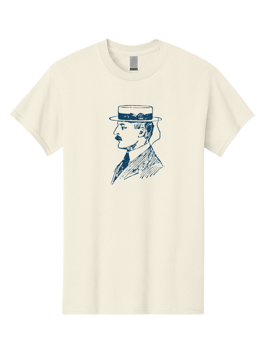 Vintage Gentleman Men'S Graphic Tee, 100% Cotton, Comfortable Casual Summer Wear, Machine Washable, Stylish Man, Vintage Hat, Mustache, Formal Attire, Sophisticated Look, Elegant Style, Classic Fashion, Gentlemanly Appearance Aae798