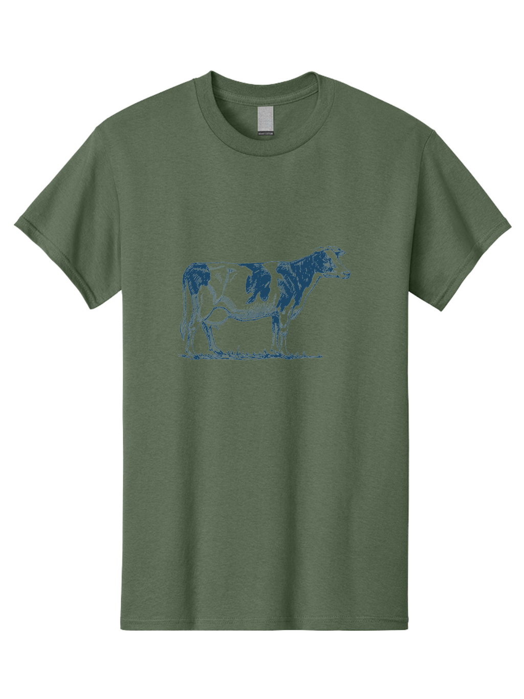 Cow Men'S Graphic Tee, 100% Cotton, Comfortable Casual Summer Wear, Machine Washable, Cow Standing, Rustic Farm Animal, Agricultural Scene, Grazing Livestock, Rural Landscape, Pasture Grass, Farm Life, Domesticated Animal Aae799