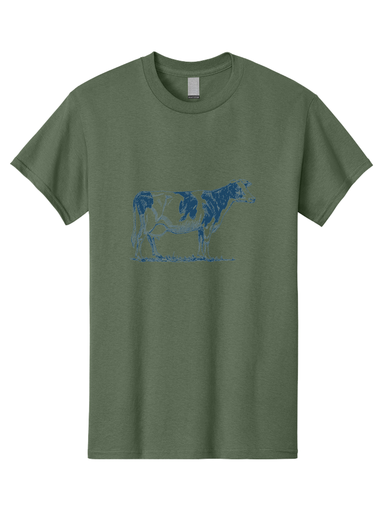 Cow Men'S Graphic Tee, 100% Cotton, Comfortable Casual Summer Wear, Machine Washable, Cow Standing, Rustic Farm Animal, Agricultural Scene, Grazing Livestock, Rural Landscape, Pasture Grass, Farm Life, Domesticated Animal Aae799