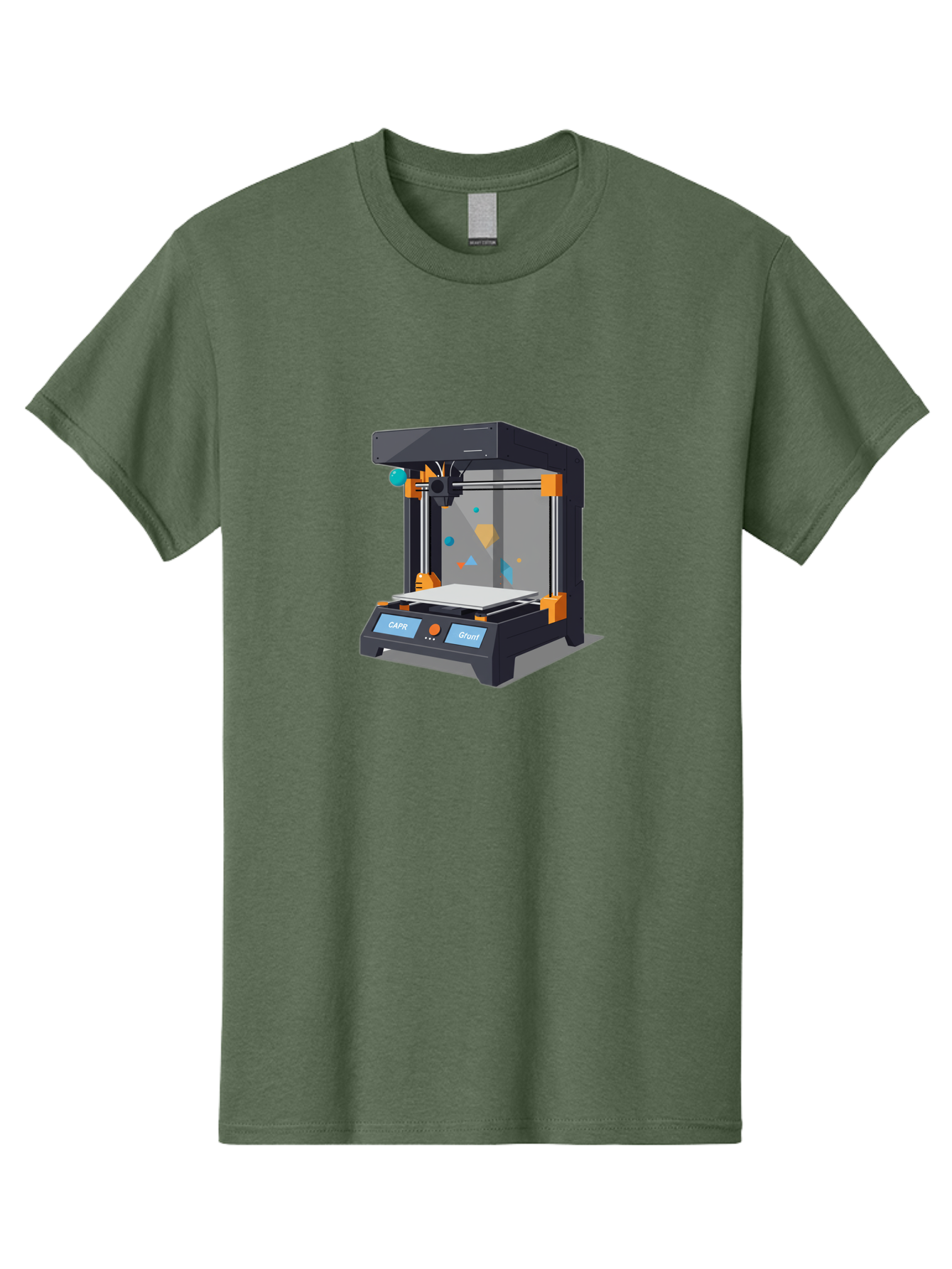 3D-Printer-14 Men'S Graphic Tee, 100% Cotton, Comfortable Casual Summer Wear, Machine Washable, 3D Printing Technology, Modern Manufacturing, Additive Manufacturing, Print Head, Build Platform, Capr, Grafit, Digital Fabrication, Baa007