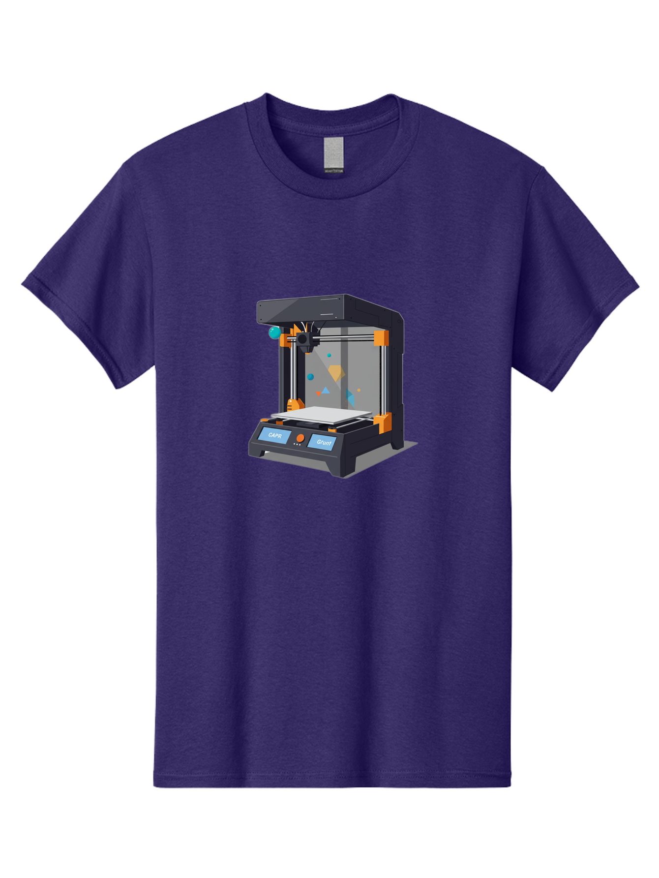3D-Printer-14 Men'S Graphic Tee, 100% Cotton, Comfortable Casual Summer Wear, Machine Washable, 3D Printing Technology, Modern Manufacturing, Additive Manufacturing, Print Head, Build Platform, Capr, Grafit, Digital Fabrication, Baa007