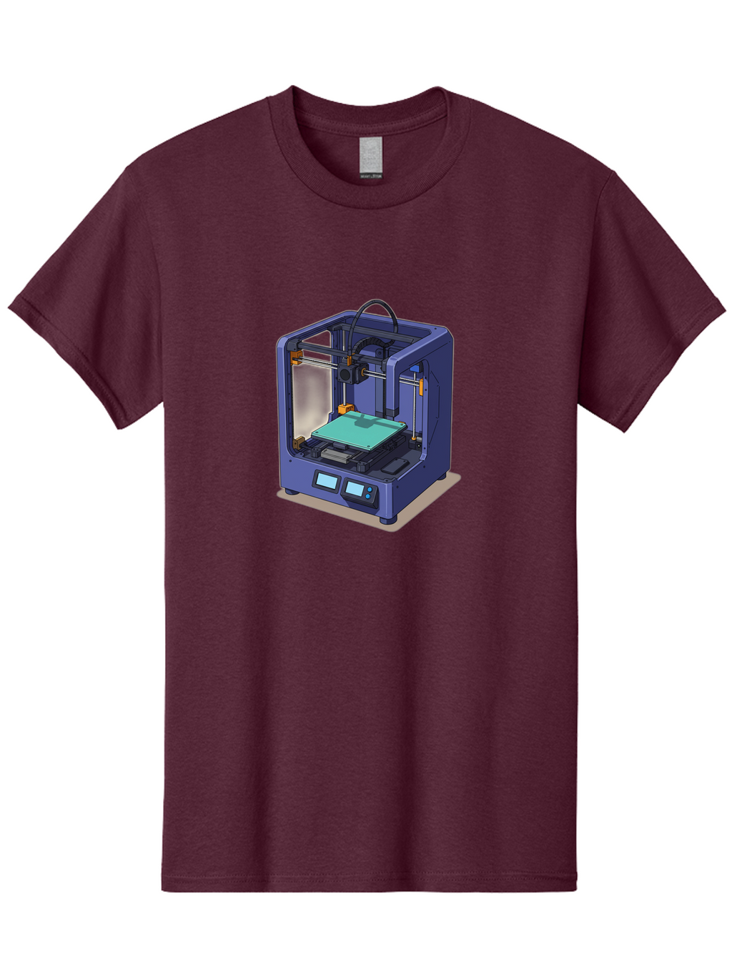3D-Printer-26 Men'S Graphic Tee, 100% Cotton, Comfortable Casual Summer Wear, Machine Washable, 3D Printing Technology, Additive Manufacturing, Digital Fabrication, Rapid Prototyping, Custom Parts, Innovative Design, Futuristic Machinery, Baa020