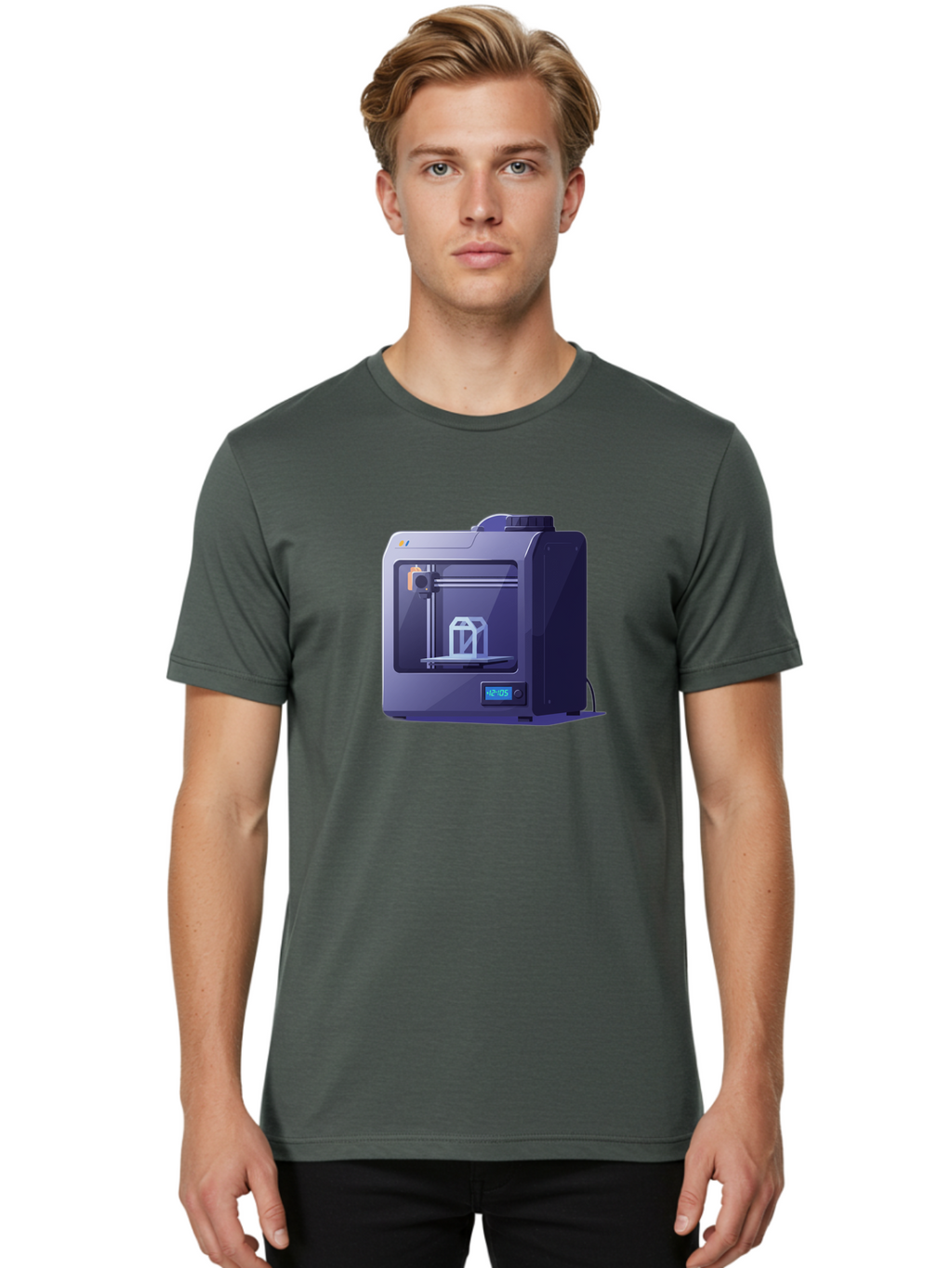3D-Printer-31 Men'S Graphic Tee, 100% Cotton, Comfortable Casual Summer Wear, Machine Washable, 3D Printing Technology, Additive Manufacturing, Digital Fabrication, 3D Modeling, Prototyping, Product Design, 3D Printing Process, 12:10:51 Baa026