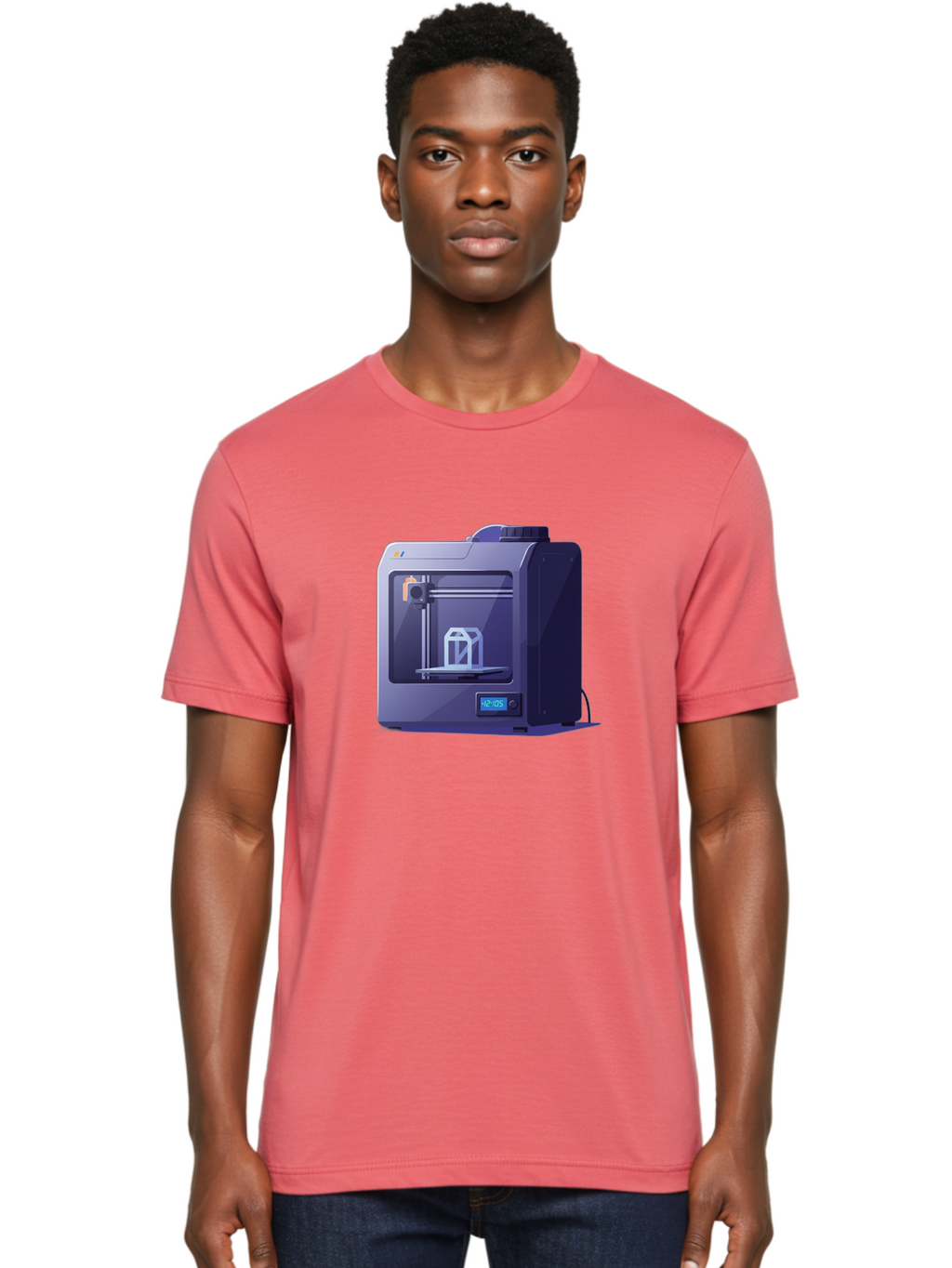 3D-Printer-31 Men'S Graphic Tee, 100% Cotton, Comfortable Casual Summer Wear, Machine Washable, 3D Printing Technology, Additive Manufacturing, Digital Fabrication, 3D Modeling, Prototyping, Product Design, 3D Printing Process, 12:10:51 Baa026