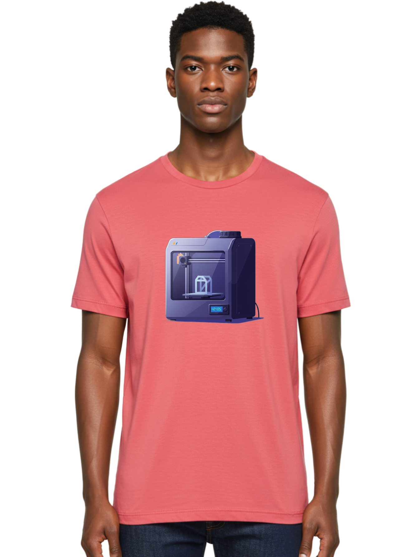 3D-Printer-31 Men'S Graphic Tee, 100% Cotton, Comfortable Casual Summer Wear, Machine Washable, 3D Printing Technology, Additive Manufacturing, Digital Fabrication, 3D Modeling, Prototyping, Product Design, 3D Printing Process, 12:10:51 Baa026