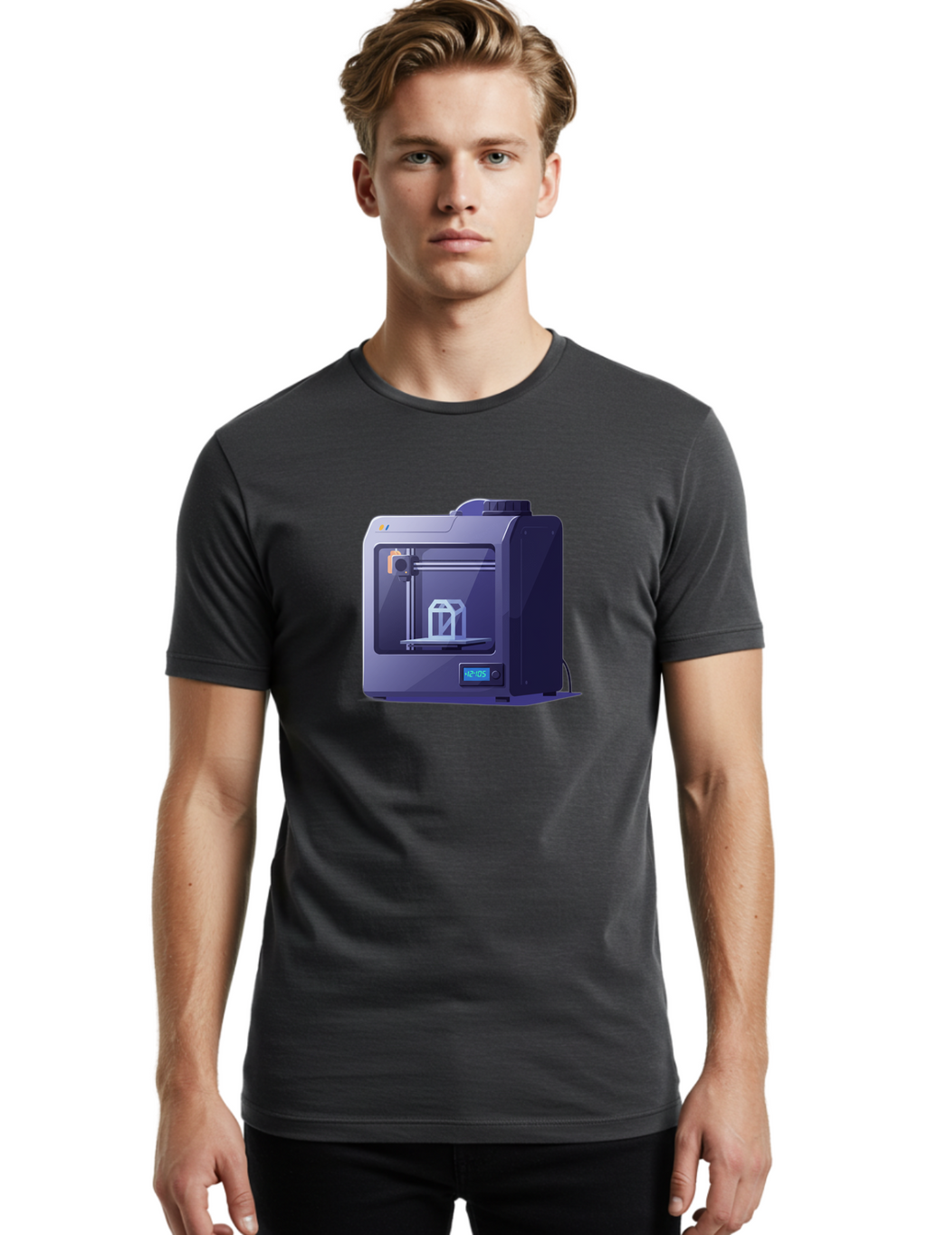 3D-Printer-31 Men'S Graphic Tee, 100% Cotton, Comfortable Casual Summer Wear, Machine Washable, 3D Printing Technology, Additive Manufacturing, Digital Fabrication, 3D Modeling, Prototyping, Product Design, 3D Printing Process, 12:10:51 Baa026
