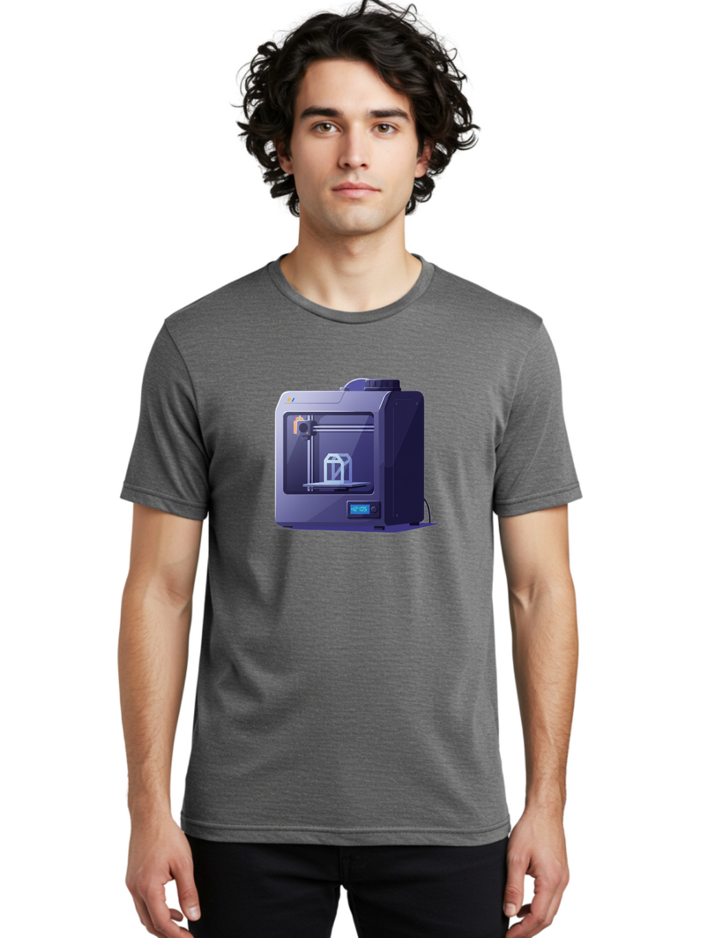 3D-Printer-31 Men'S Graphic Tee, 100% Cotton, Comfortable Casual Summer Wear, Machine Washable, 3D Printing Technology, Additive Manufacturing, Digital Fabrication, 3D Modeling, Prototyping, Product Design, 3D Printing Process, 12:10:51 Baa026