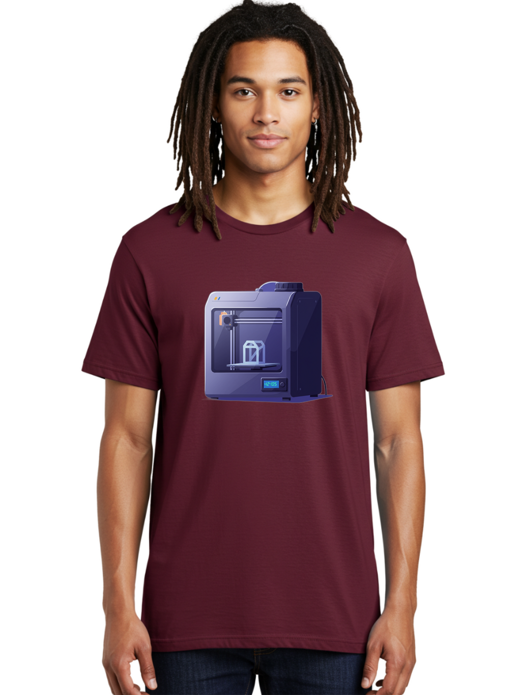 3D-Printer-31 Men'S Graphic Tee, 100% Cotton, Comfortable Casual Summer Wear, Machine Washable, 3D Printing Technology, Additive Manufacturing, Digital Fabrication, 3D Modeling, Prototyping, Product Design, 3D Printing Process, 12:10:51 Baa026