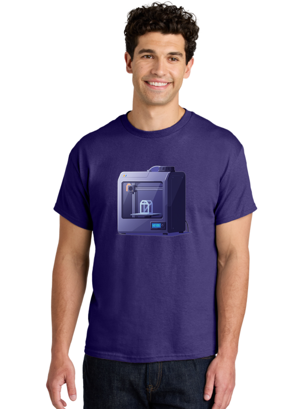 3D-Printer-31 Men'S Graphic Tee, 100% Cotton, Comfortable Casual Summer Wear, Machine Washable, 3D Printing Technology, Additive Manufacturing, Digital Fabrication, 3D Modeling, Prototyping, Product Design, 3D Printing Process, 12:10:51 Baa026