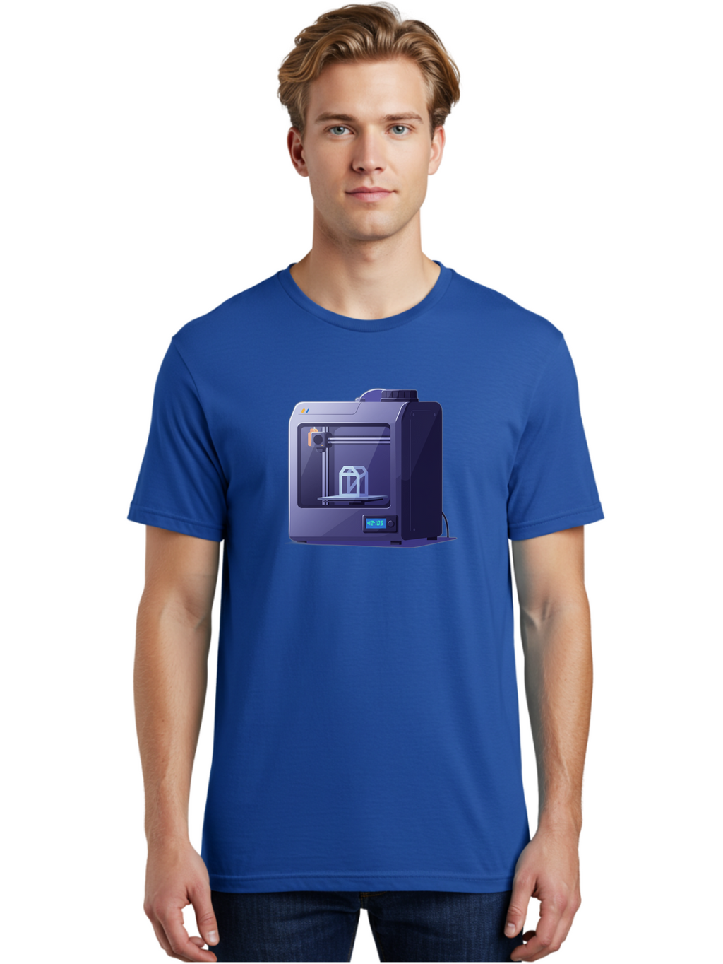 3D-Printer-31 Men'S Graphic Tee, 100% Cotton, Comfortable Casual Summer Wear, Machine Washable, 3D Printing Technology, Additive Manufacturing, Digital Fabrication, 3D Modeling, Prototyping, Product Design, 3D Printing Process, 12:10:51 Baa026