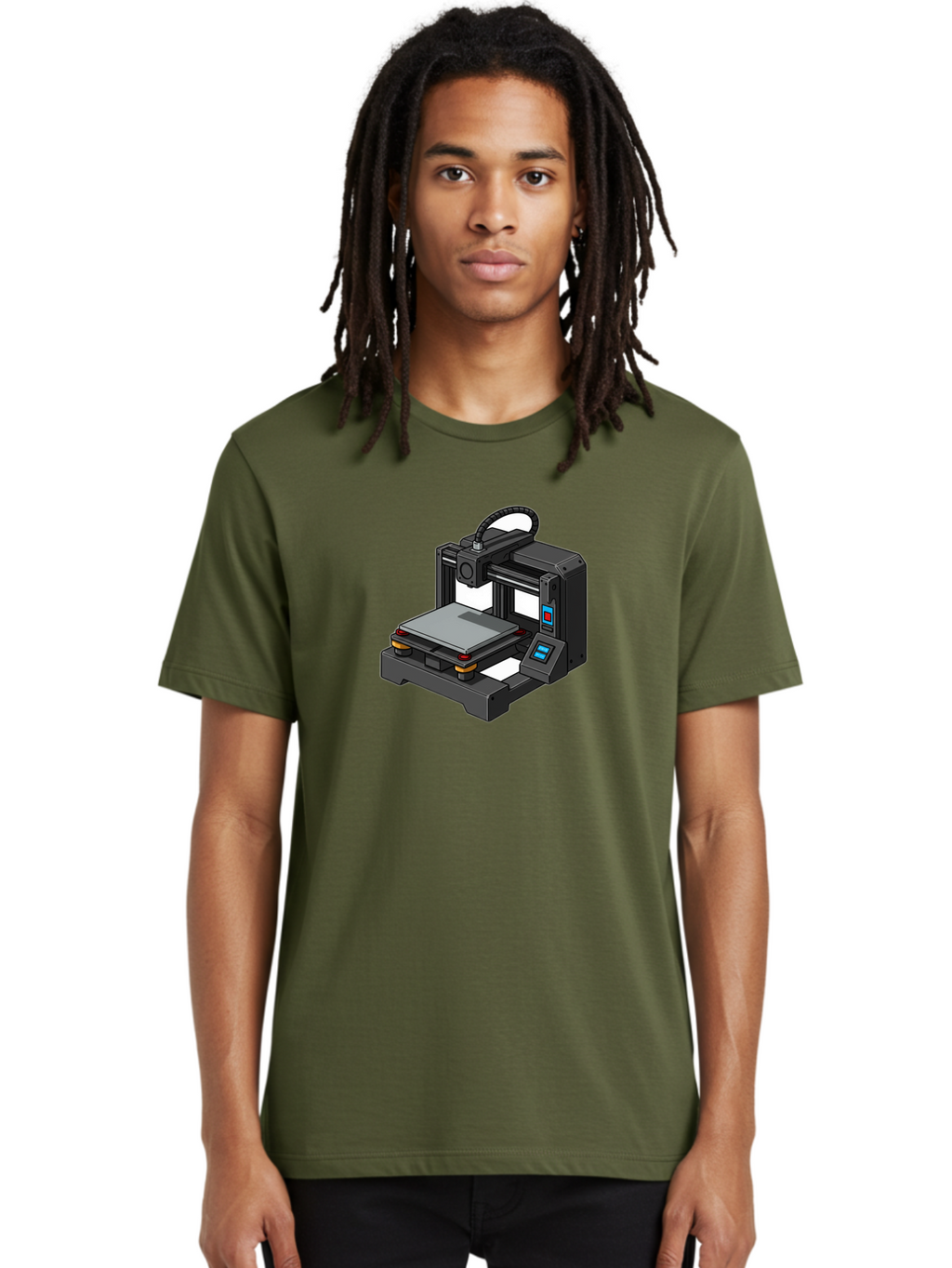 3D-Printer-32 Men'S Graphic Tee, 100% Cotton, Comfortable Casual Summer Wear, Machine Washable, 3D Printing Technology, Additive Manufacturing, Digital Fabrication, Rapid Prototyping, 3D Modeling, Printer Control Panel Baa027
