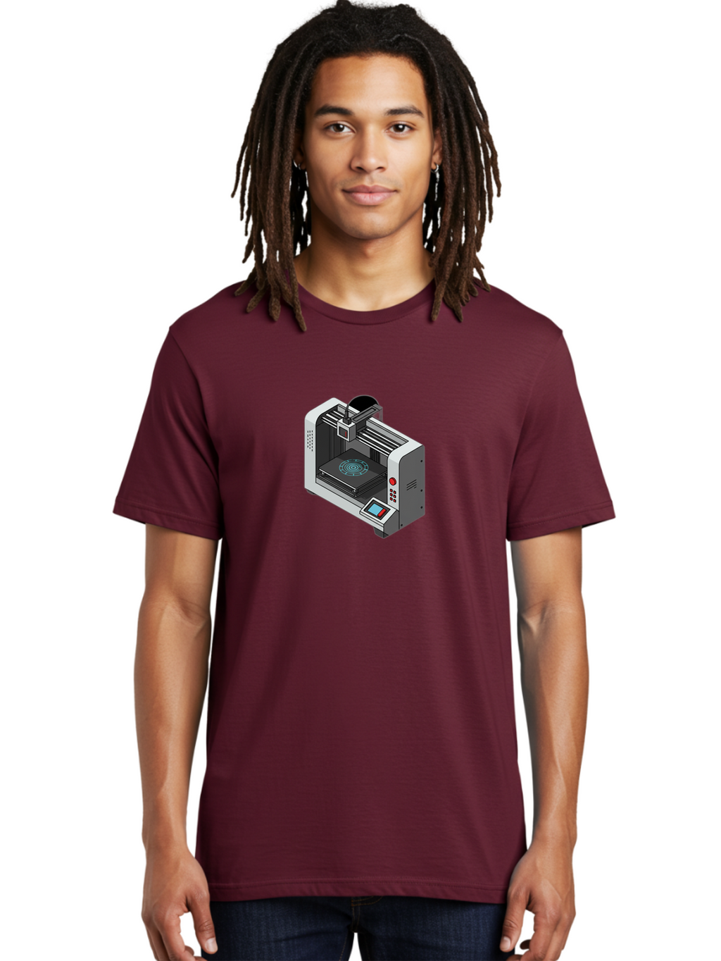3D-Printer-33 Men'S Graphic Tee, 100% Cotton, Comfortable Casual Summer Wear, Machine Washable, 3D Printing Technology, Additive Manufacturing, Digital Fabrication, Rapid Prototyping, Industrial Design, Futuristic Machinery, Baa028
