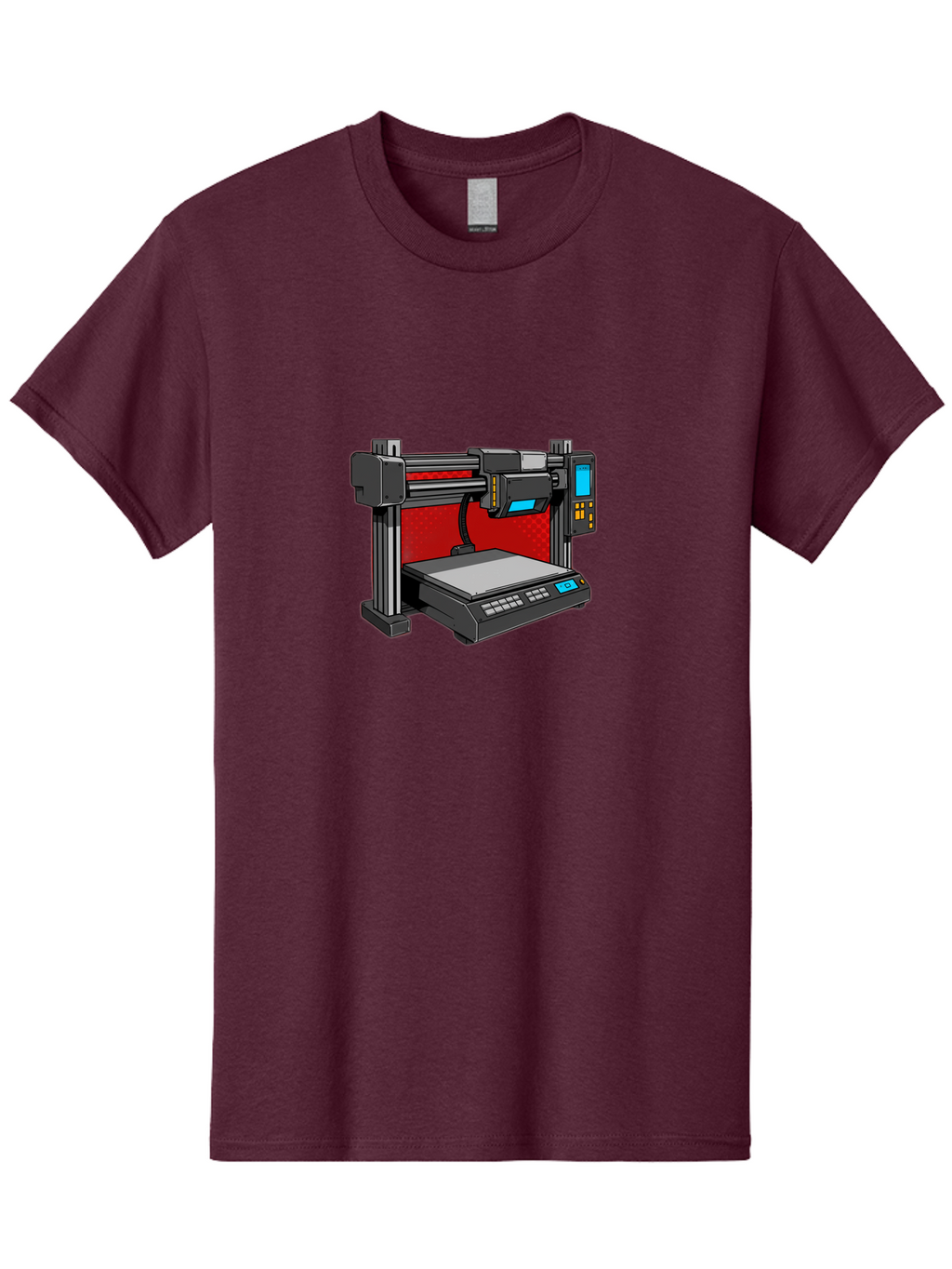 3D-Printer-34 Men'S Graphic Tee, 100% Cotton, Comfortable Casual Summer Wear, Machine Washable, 3D Printing Technology, Additive Manufacturing, Futuristic Machine, Digital Fabrication, Precise Printing, Industrial Design, Baa029