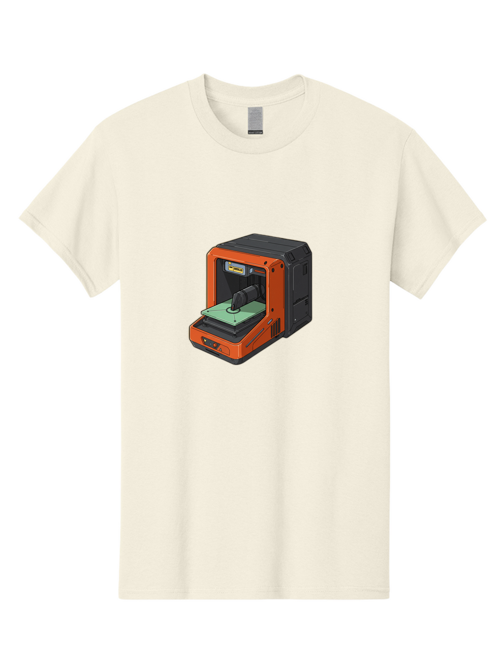 3D-Printer-40 Men'S Graphic Tee, 100% Cotton, Comfortable Casual Summer Wear, Machine Washable, Orange And Black 3D Printer, Printing Technology, Futuristic Design, Digital Fabrication, Additive Manufacturing, Futuristic Machine, Baa036
