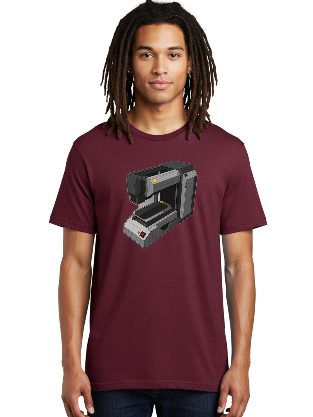 3D-Printer-41 Men'S Graphic Tee, 100% Cotton, Comfortable Casual Summer Wear, Machine Washable, 3D Printing Technology, Digital Fabrication, Additive Manufacturing, Printer Design, Futuristic Machinery, Modern Innovation, 3D Modeling, Baa037