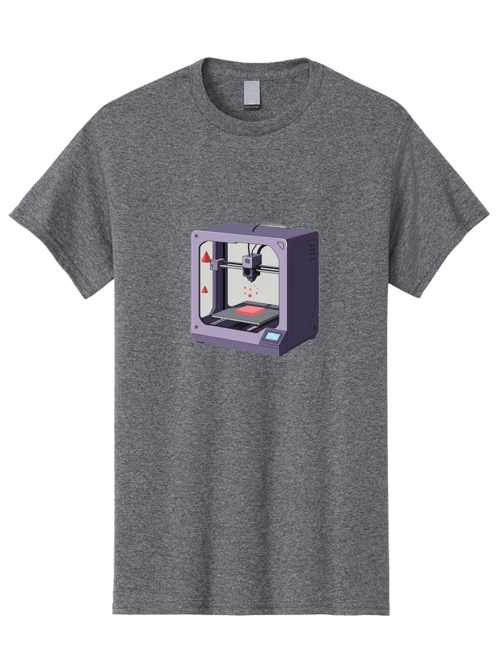 3D-Printer-6 Men'S Graphic Tee, 100% Cotton, Comfortable Casual Summer Wear, Machine Washable, 3D Printing Technology, Additive Manufacturing, Digital Fabrication, Rapid Prototyping, Printing Process, Red Material, Printer Nozzle, Baa040