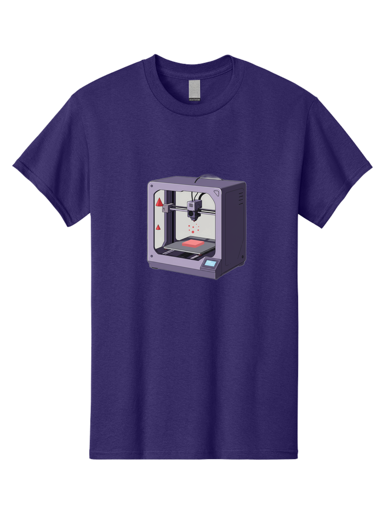 3D-Printer-6 Men'S Graphic Tee, 100% Cotton, Comfortable Casual Summer Wear, Machine Washable, 3D Printing Technology, Additive Manufacturing, Digital Fabrication, Rapid Prototyping, Printing Process, Red Material, Printer Nozzle, Baa040