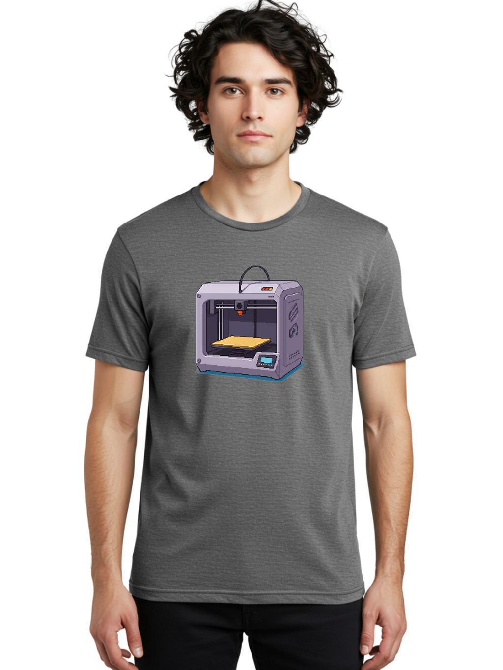 3D-Printer-7 Men'S Graphic Tee, 100% Cotton, Comfortable Casual Summer Wear, Machine Washable, 3D Printing Technology, Additive Manufacturing, Digital Fabrication, Rapid Prototyping, Layered Printing, Futuristic Innovation Baa041