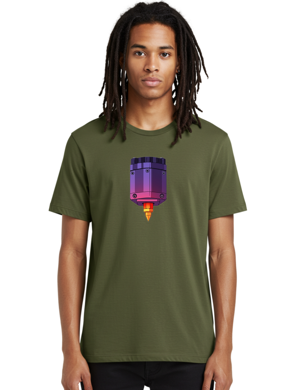 3D-Printer-Hotend-1 Men'S Graphic Tee, 100% Cotton, Comfortable Casual Summer Wear, Machine Washable, 3D Printing Technology, 3D Printer Extruder, Printer Head, Additive Manufacturing, 3D Modeling, Digital Fabrication, Rapid Prototyping Baa044