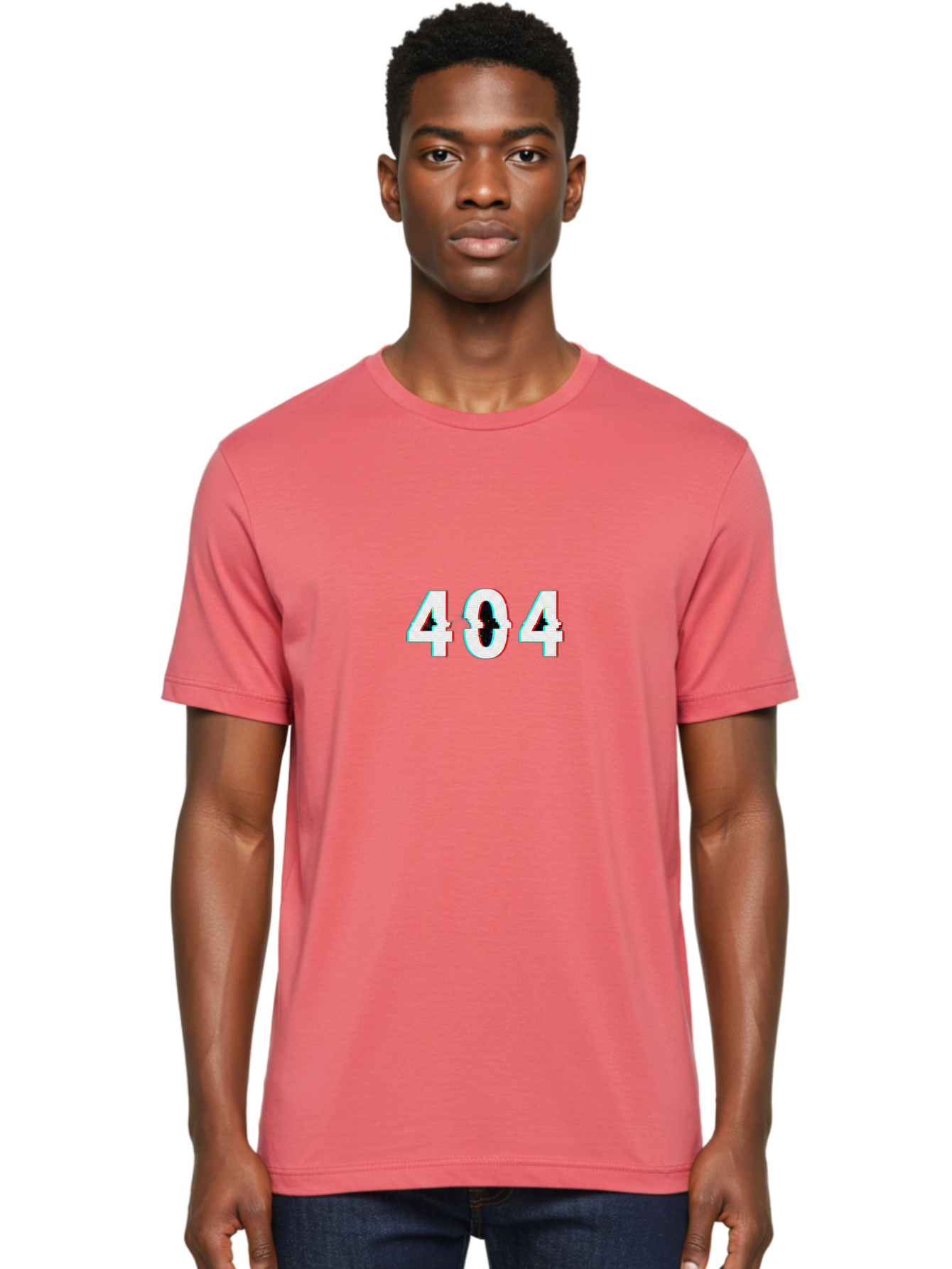 404-1 Men'S Graphic Tee, 100% Cotton, Comfortable Casual Summer Wear, Machine Washable, 404 Error, Glitch Effect, Distorted Text, Error Message, Page Not Found, Website Error, Digital Glitch Baa058