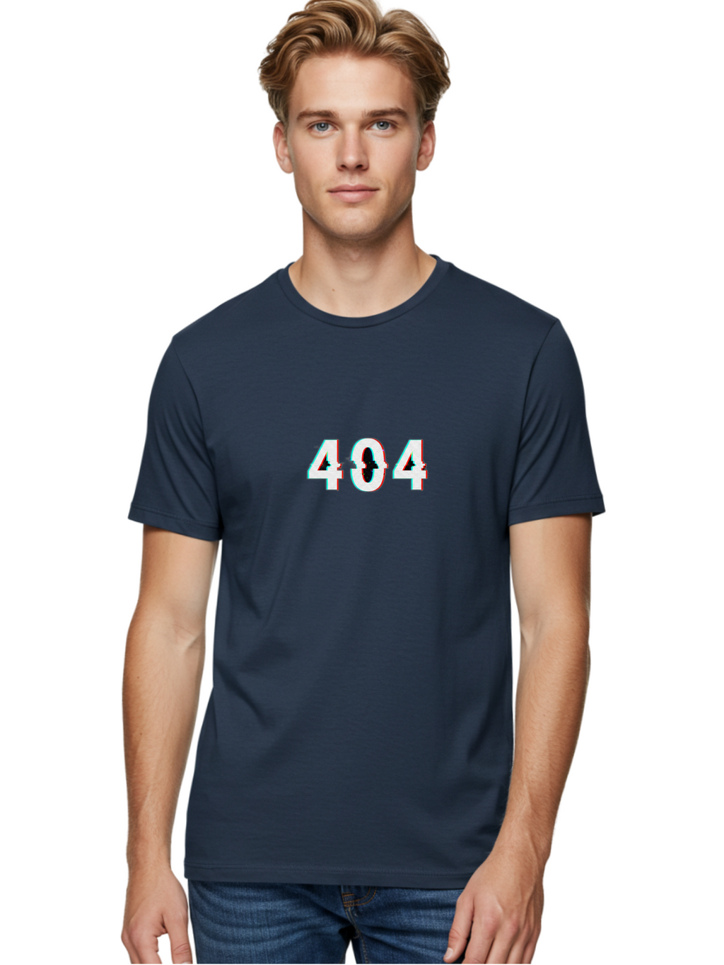 404-1 Men'S Graphic Tee, 100% Cotton, Comfortable Casual Summer Wear, Machine Washable, 404 Error, Glitch Effect, Distorted Text, Error Message, Page Not Found, Website Error, Digital Glitch Baa058