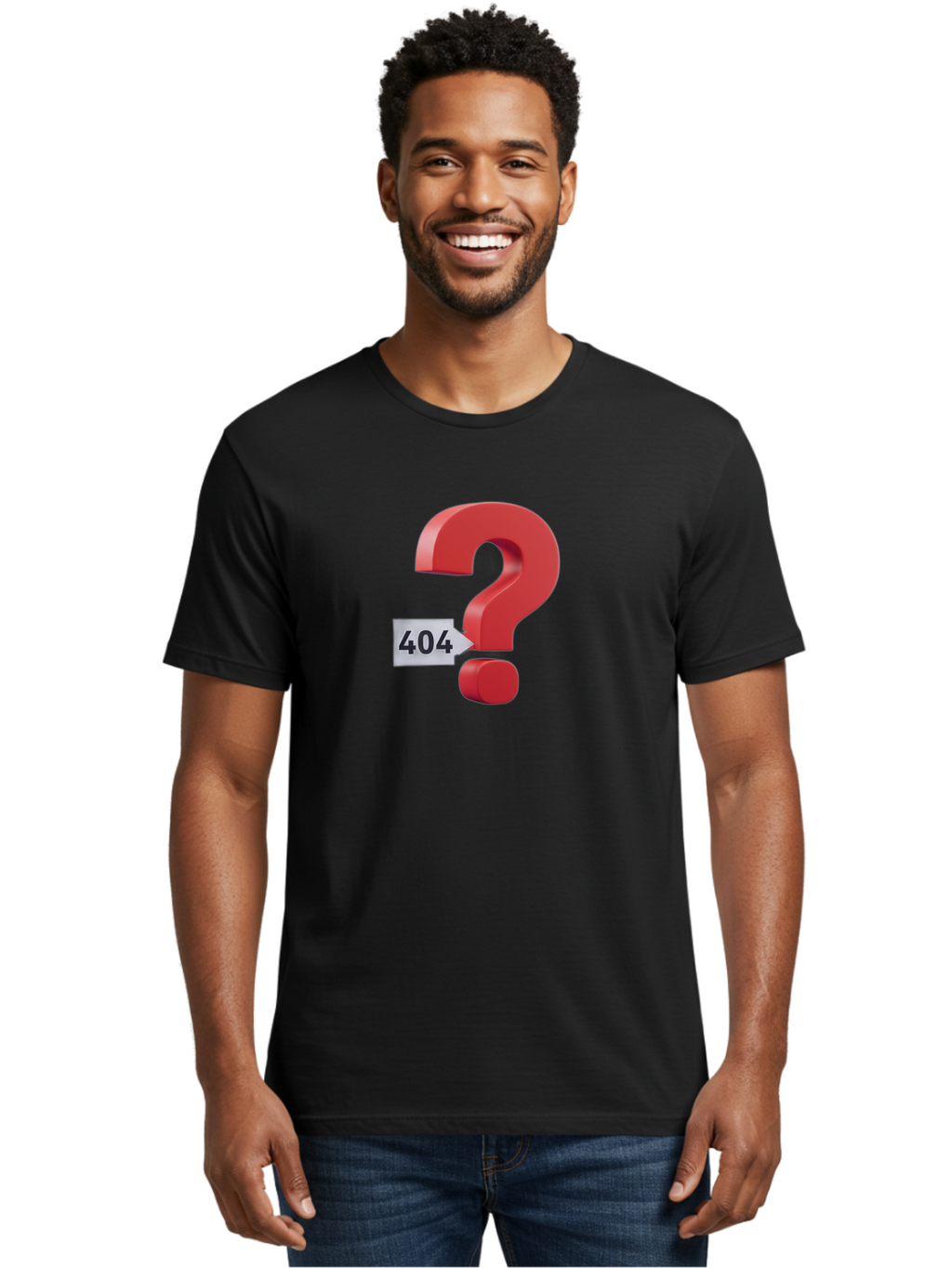 404-2 Men'S Graphic Tee, 100% Cotton, Comfortable Casual Summer Wear, Machine Washable, Error Message, Page Not Found, 404 Number, Question Mark, Digital Glitch, Website Error, Technical Issue, Problem Solving, Troubleshooting Baa059