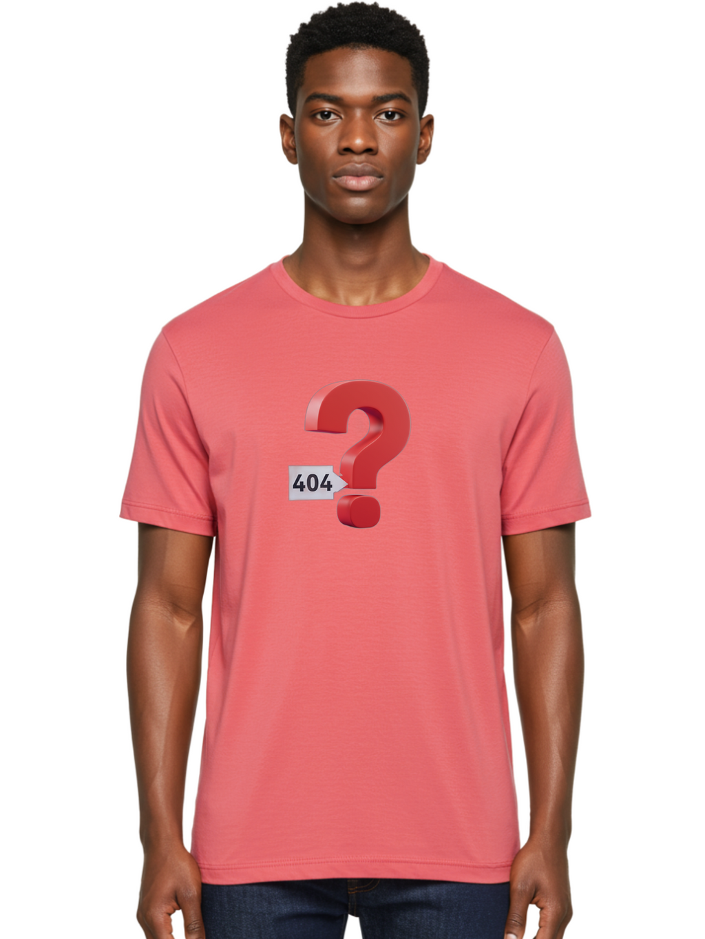 404-2 Men'S Graphic Tee, 100% Cotton, Comfortable Casual Summer Wear, Machine Washable, Error Message, Page Not Found, 404 Number, Question Mark, Digital Glitch, Website Error, Technical Issue, Problem Solving, Troubleshooting Baa059