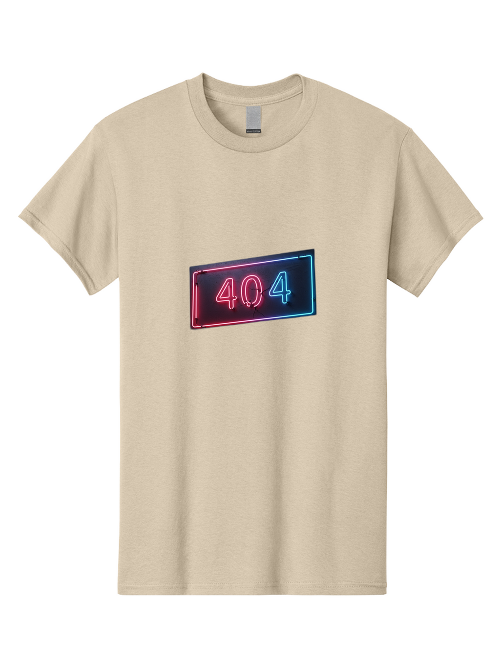 404-4 Men'S Graphic Tee, 100% Cotton, Comfortable Casual Summer Wear, Machine Washable, 404 Error Sign, Neon Sign, Red And Blue Neon, Glowing Numbers, Page Not Found, Error Message, Digital Signage Baa061