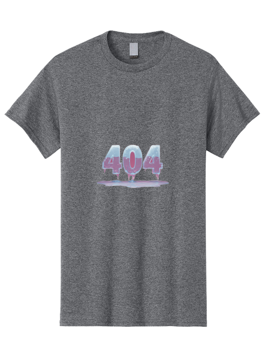 404-5 Men'S Graphic Tee, 100% Cotton, Comfortable Casual Summer Wear, Machine Washable, Melting 404 Error, Distorted Numbers, Liquid Effect, Page Not Found, Website Error, Web Design Glitch, Futuristic Font Baa062