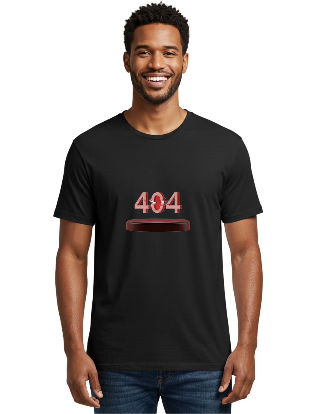 404-6 Men'S Graphic Tee, 100% Cotton, Comfortable Casual Summer Wear, Machine Washable, 404 Error Message, Glitch Effect, Red Numbers, Broken Link, Error Page, Digital Disruption, Cyber Glitch, Futuristic Design Baa063