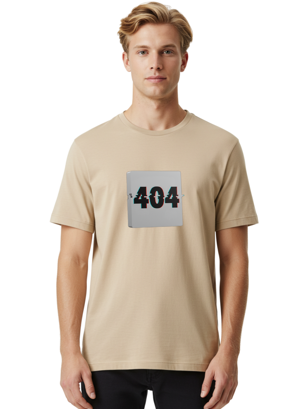 404-7 Men'S Graphic Tee, 100% Cotton, Comfortable Casual Summer Wear, Machine Washable, 404 Error, Page Not Found, Digital Glitch, Distorted Text, Error Message, Broken Link, Website Issue, Technical Problem, Online Error Baa064