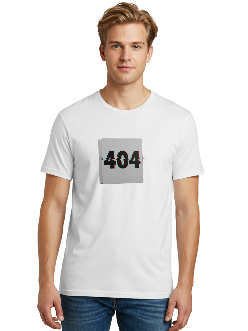 404-7 Men'S Graphic Tee, 100% Cotton, Comfortable Casual Summer Wear, Machine Washable, 404 Error, Page Not Found, Digital Glitch, Distorted Text, Error Message, Broken Link, Website Issue, Technical Problem, Online Error Baa064