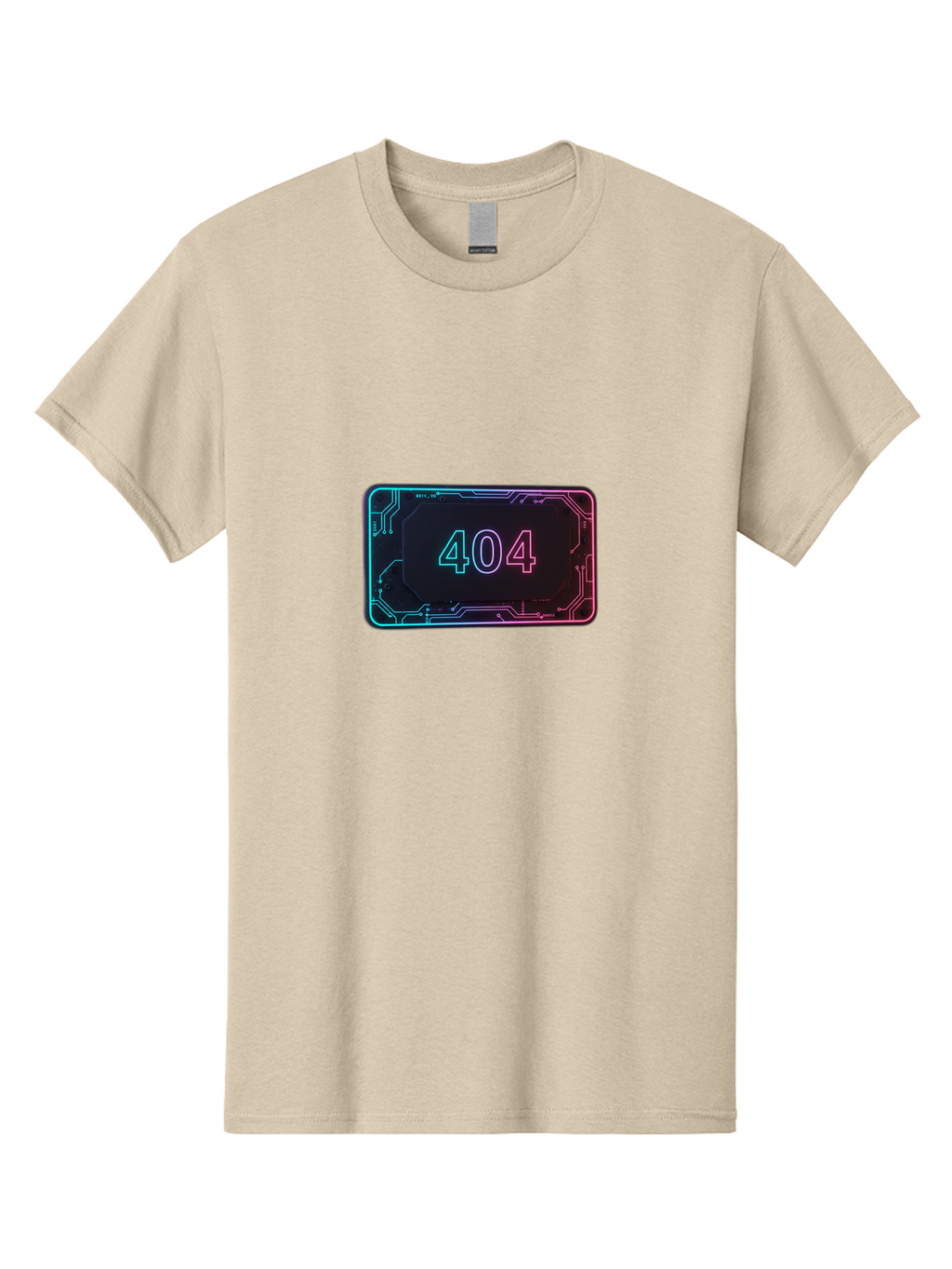 404-8 Men'S Graphic Tee, 100% Cotton, Comfortable Casual Summer Wear, Machine Washable, 404 Error Message, Futuristic Design, Neon Lights, Circuit Board, Error Page, Page Not Found, Tech Glitch, Digital Error Baa065
