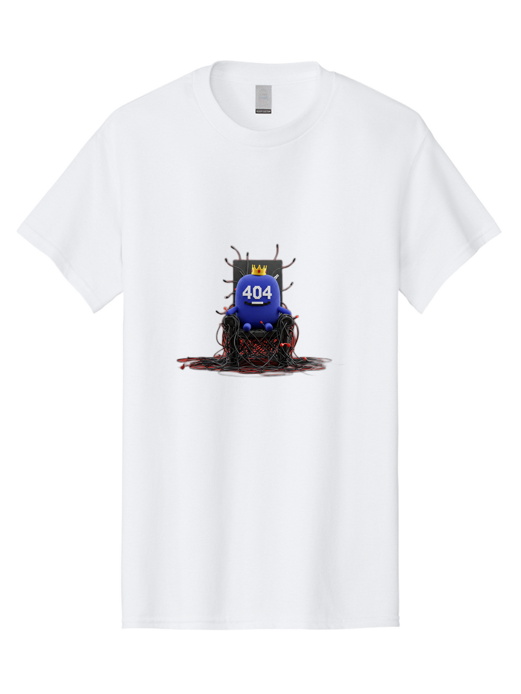 404-Character Men'S Graphic Tee, 100% Cotton, Comfortable Casual Summer Wear, Machine Washable, Error 404, Page Not Found, Broken Links, Digital Chaos, Tangled Wires, Frustrated User, Tech Issue, Online Error Baa068