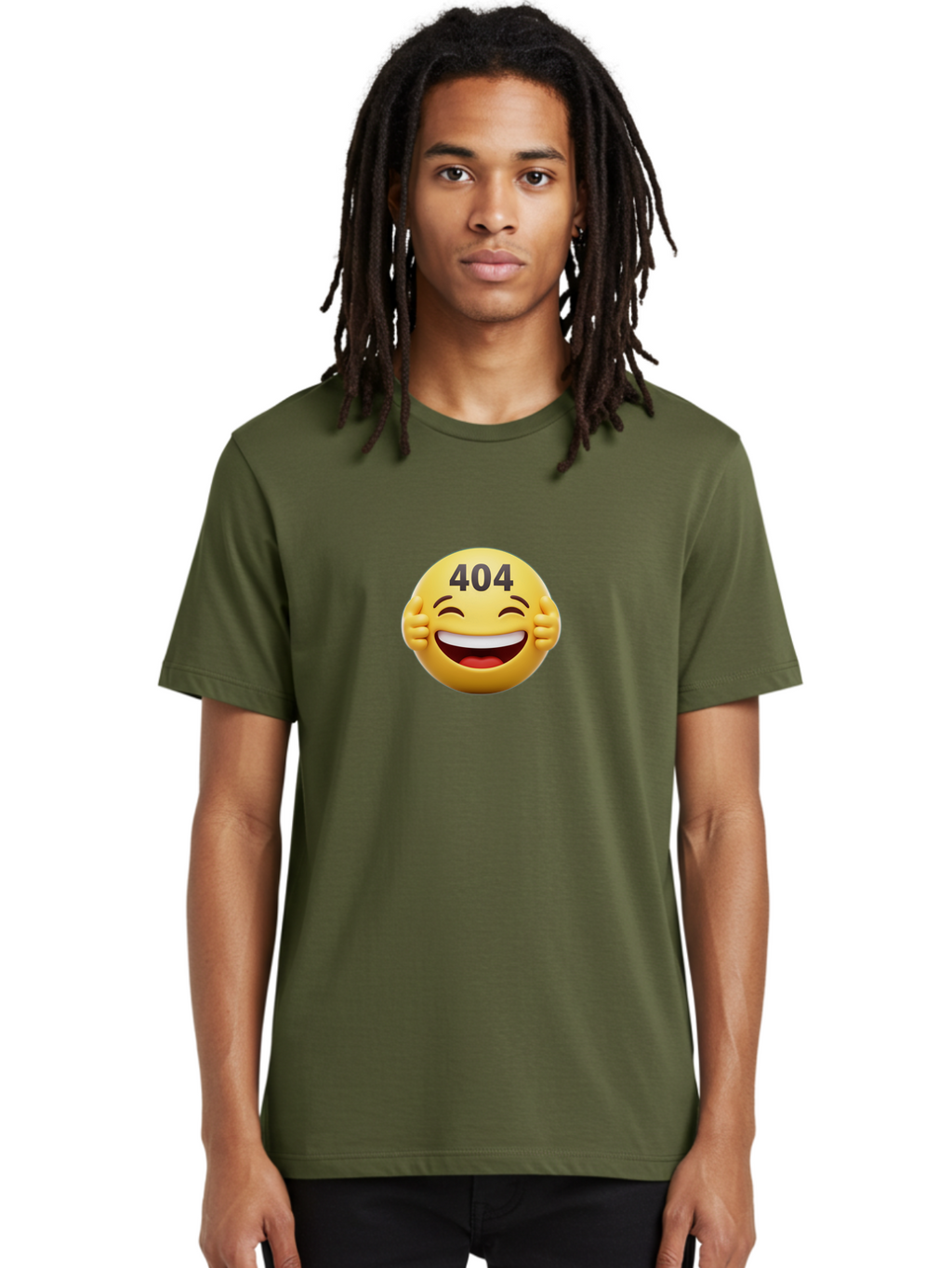 404-Emoji Men'S Graphic Tee, 100% Cotton, Comfortable Casual Summer Wear, Machine Washable, Error 404, Laughing Emoji, Funny Face, Humor, Internet Meme, Page Not Found, Error Message, Comedic Relief Baa071
