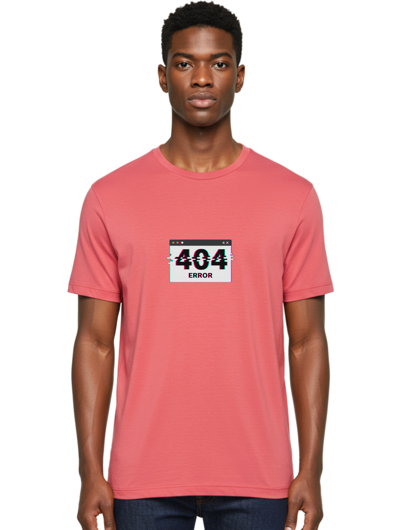 404-Error-2 Men'S Graphic Tee, 100% Cotton, Comfortable Casual Summer Wear, Machine Washable, 404 Error Page, Glitch Effect, Distorted Text, Broken Link, Webpage Not Found, Glitch Art, Error Message, Cyberpunk, Distorted Graphic, 404, Error Baa076