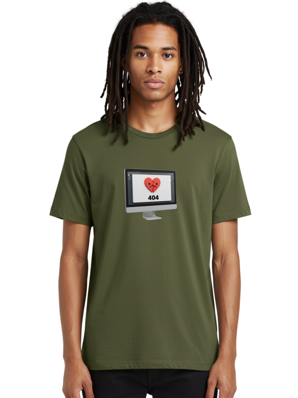 404-Error-Heart Men'S Graphic Tee, 100% Cotton, Comfortable Casual Summer Wear, Machine Washable, 404 Error Page, Broken Heart, Sad Face, Heartbreak Symbol, Webpage Not Found, Technical Issue, Error Message, Frustrated User Baa085