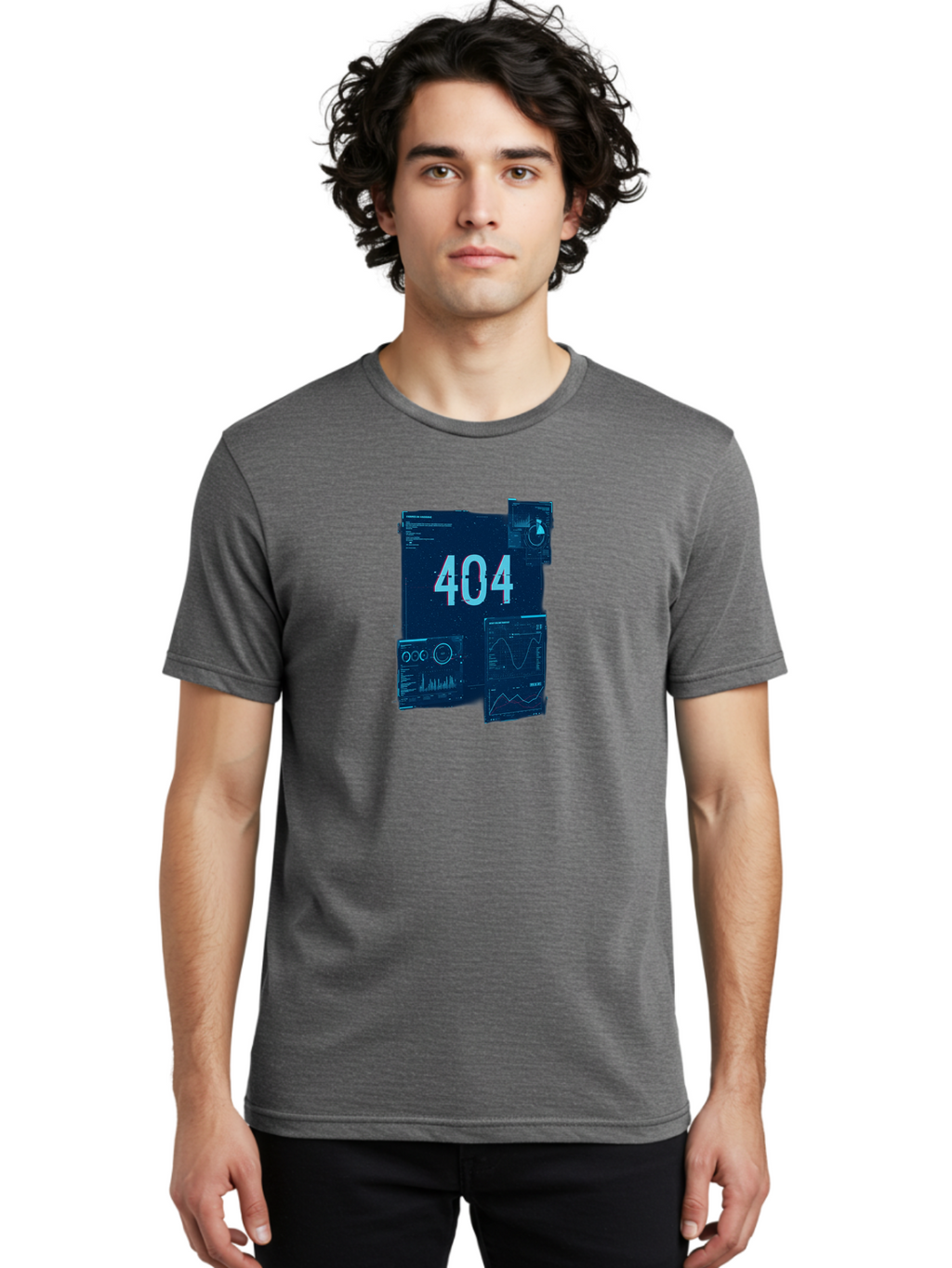 404-Error-Page Men'S Graphic Tee, 100% Cotton, Comfortable Casual Summer Wear, Machine Washable, 404 Error Page, Page Not Found, Digital Glitch, Cyberpunk Style, Futuristic Design, Error Message, Broken Link, Techno Aesthetic, Baa089
